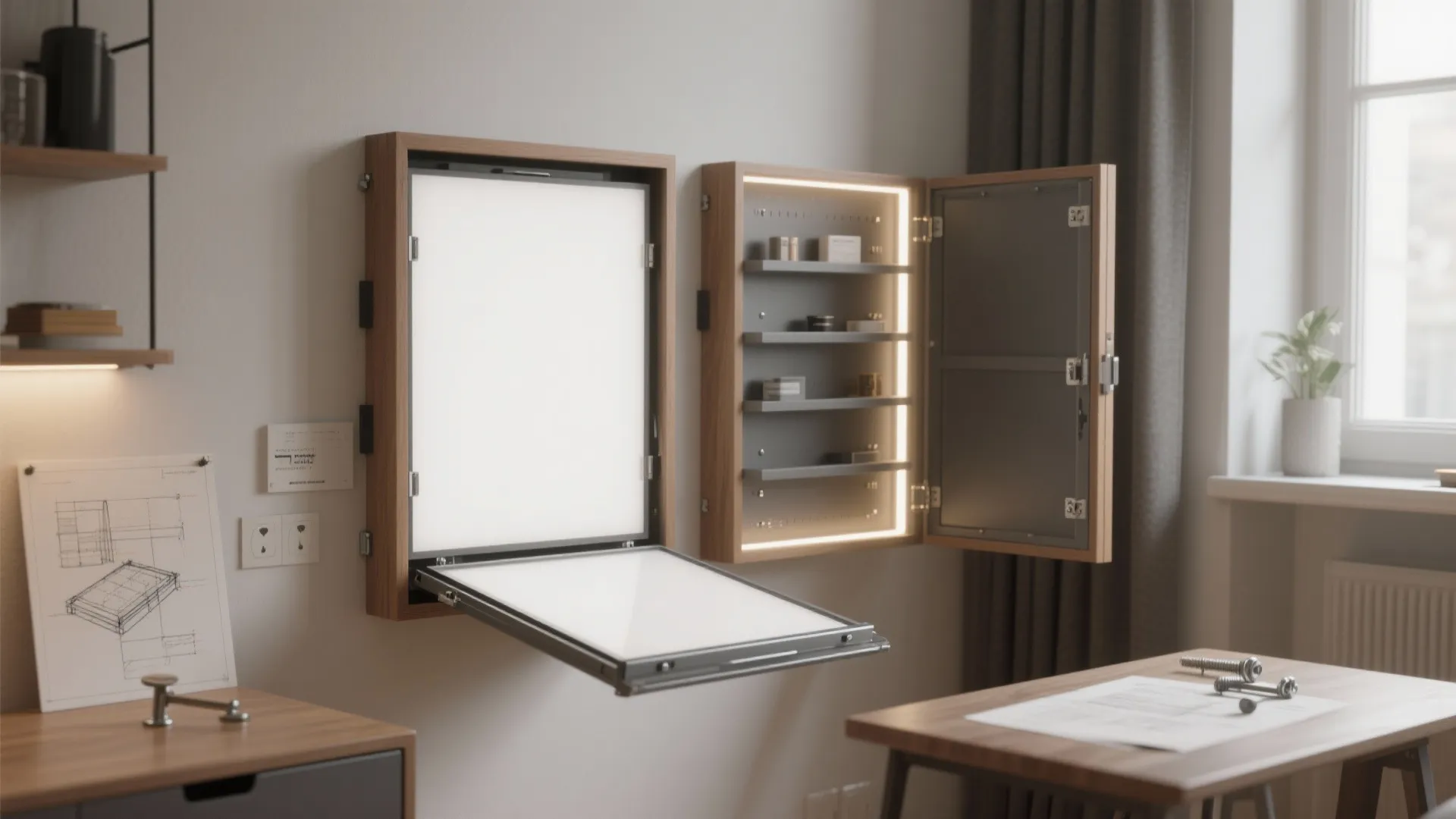3. Wall-Mounted Foldaway Light Box