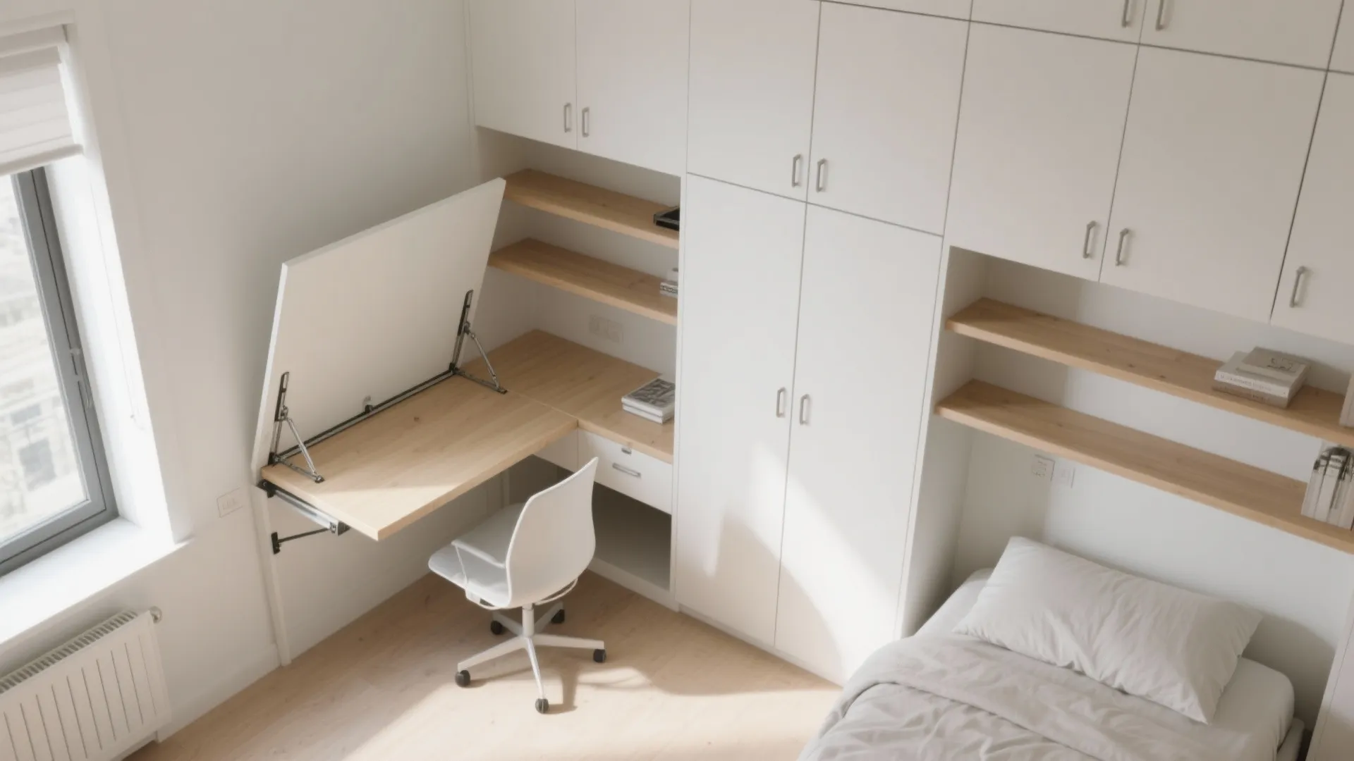 2. Wall-mounted foldaways and floating furniture