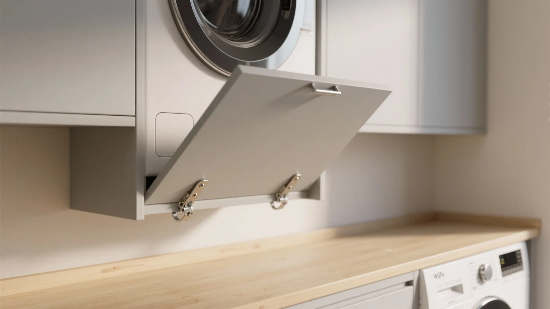 2. Wall-Mounted Folding Station with Drop-Down Door