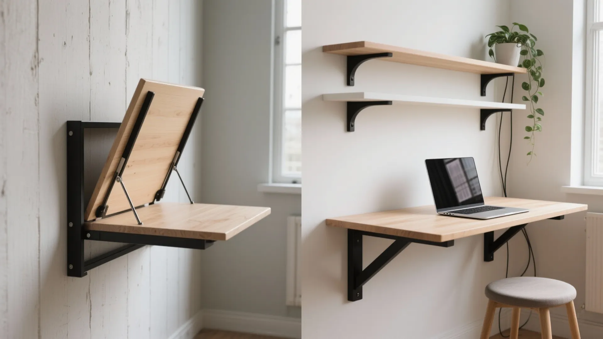 1. Wall-mounted folding desk