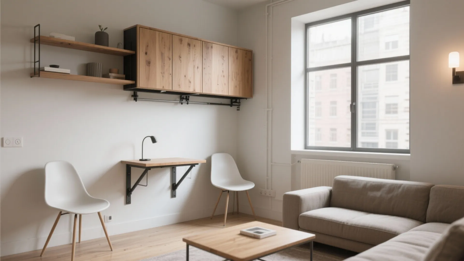 2. Wall-Mounted Folding Table