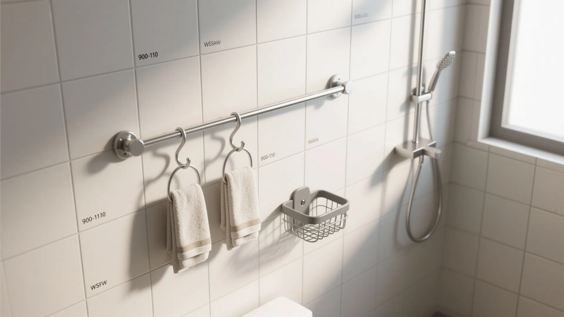 Hooks, rails, and baskets as a flexible wall grid