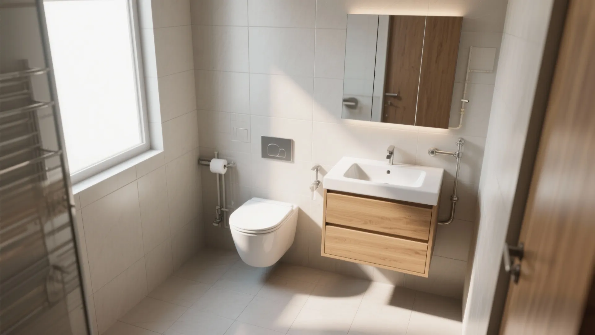 4. Choose wall-hung fixtures and compact combos