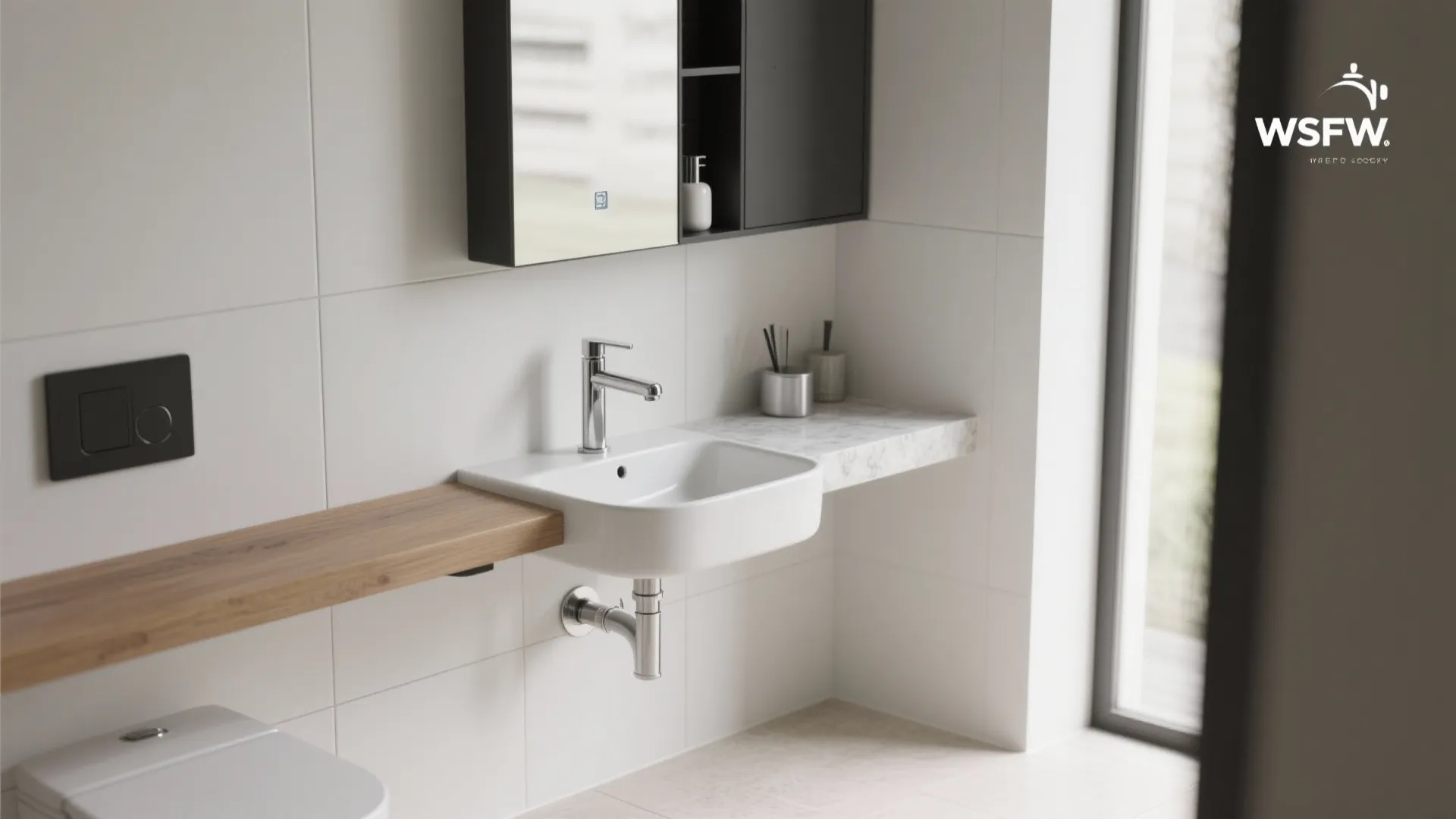 Wall-Hung Basin To Maximize Floor Area