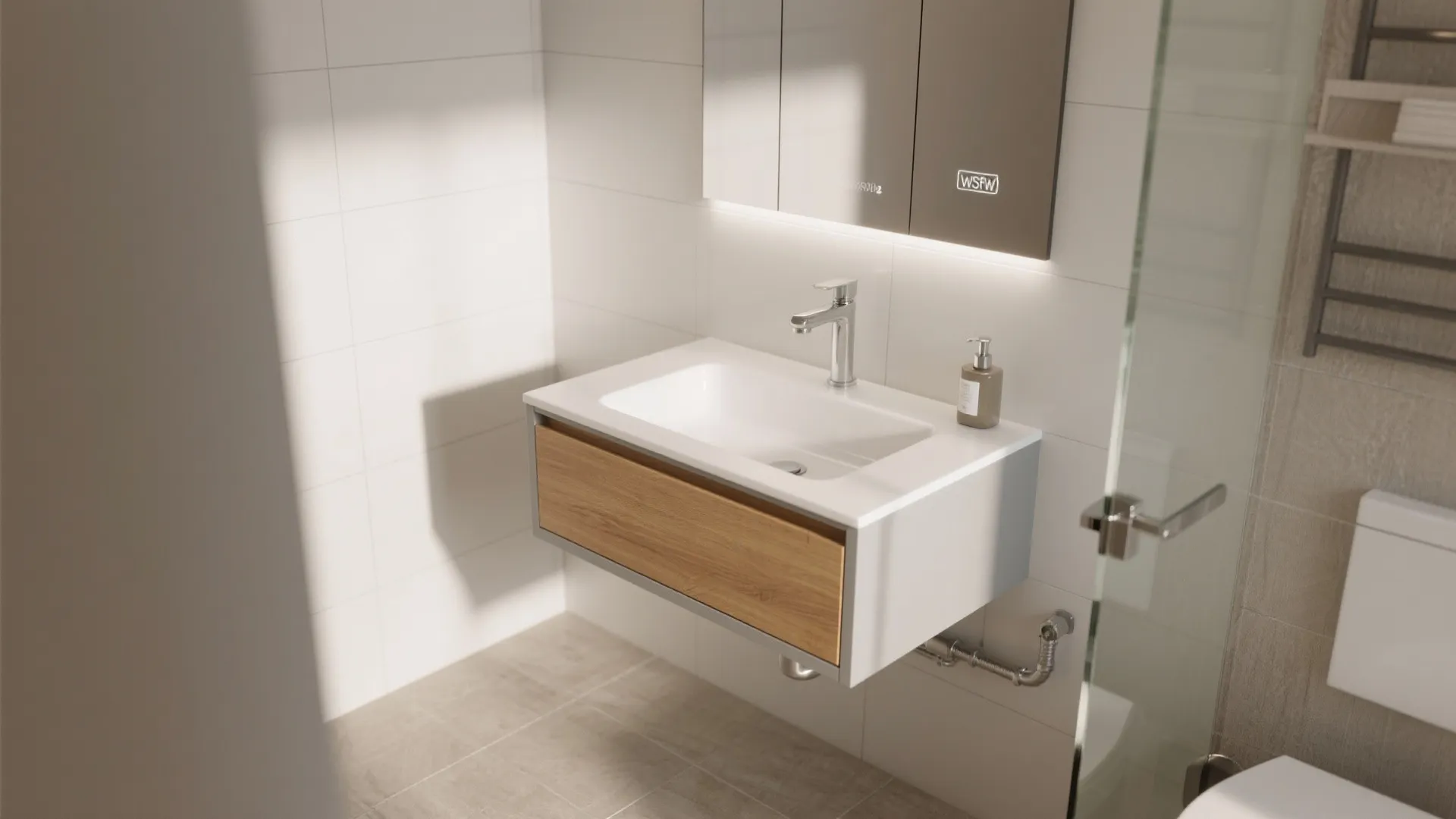 Wall-Mounted Basins with Hidden Storage