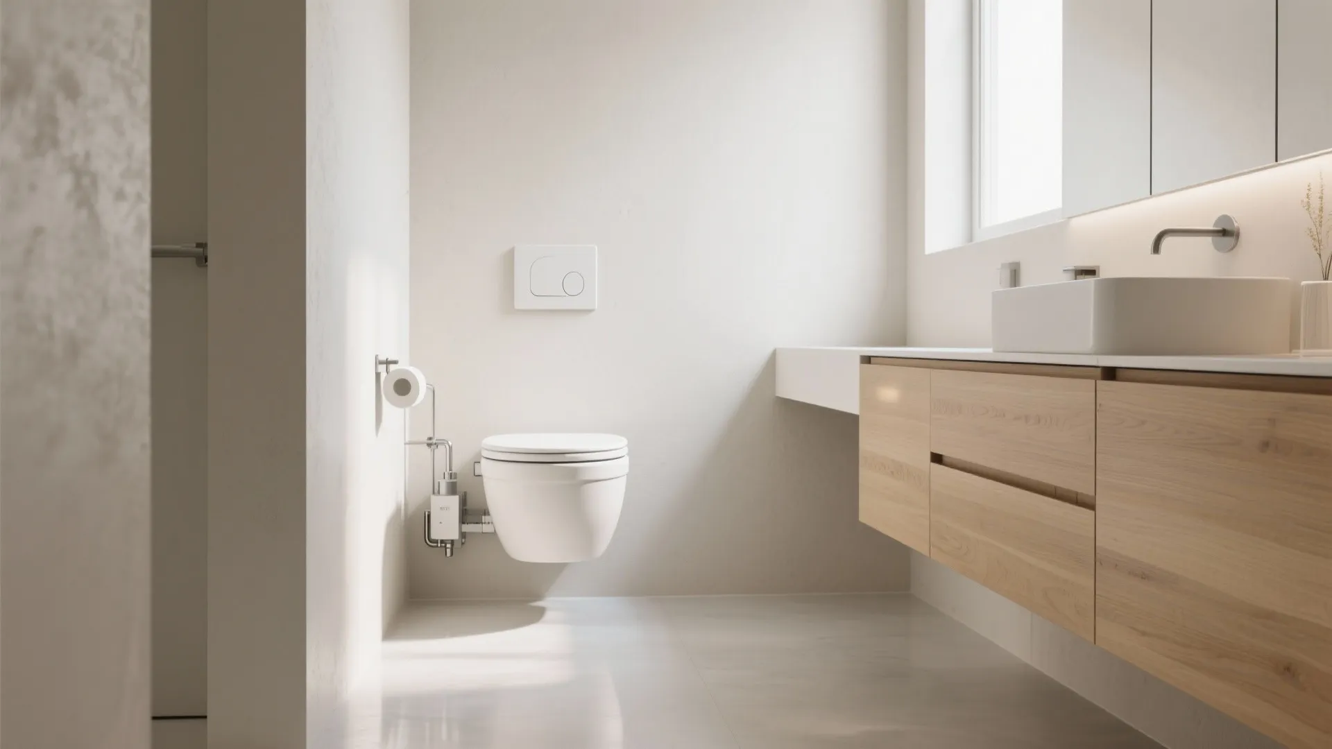 2) Wall-Hung Fixtures with Concealed Carriers