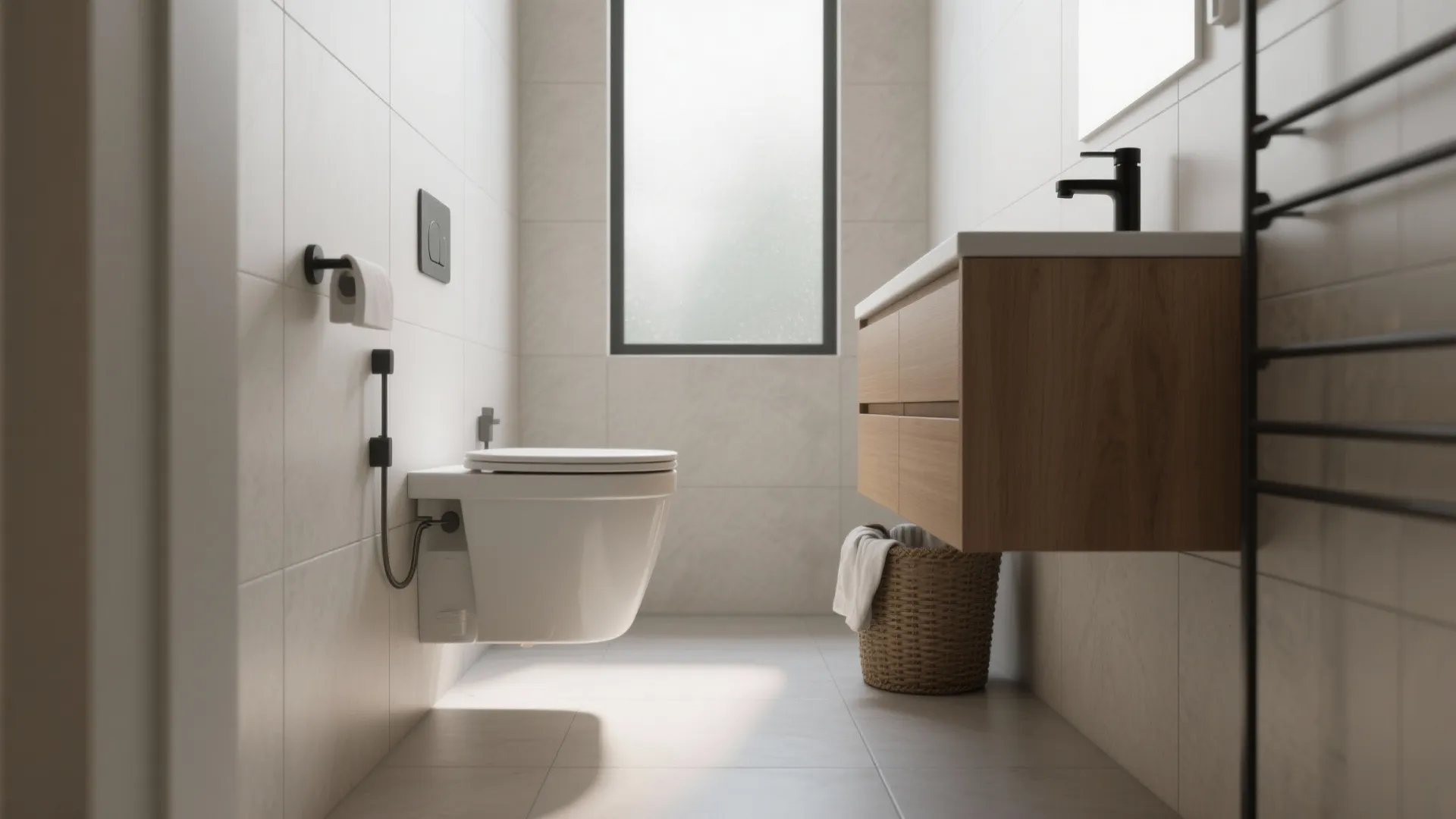 Wall-hung fixtures and floating lines