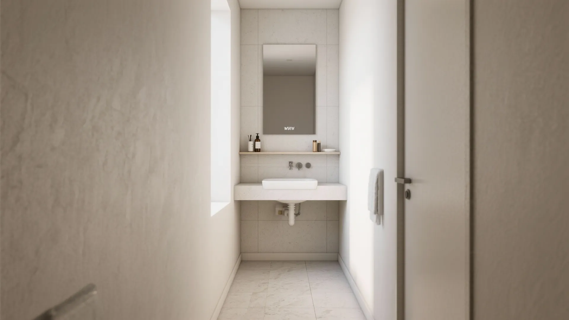 Wall-Mounted Sink for Airy Floor Space