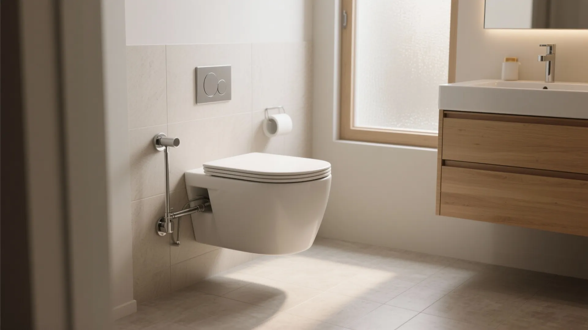 1. Go wall-hung for visual floor space