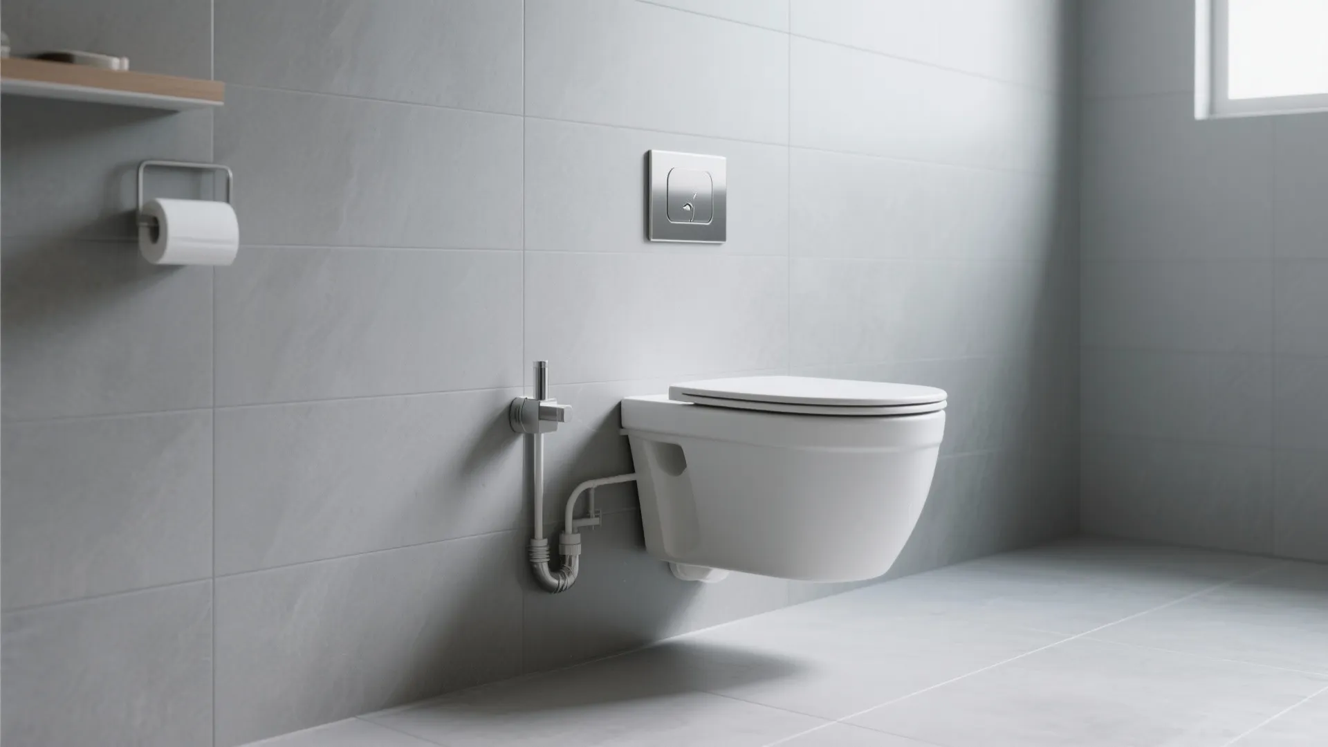 Wall-hung toilet with in-wall carrier and vent planning