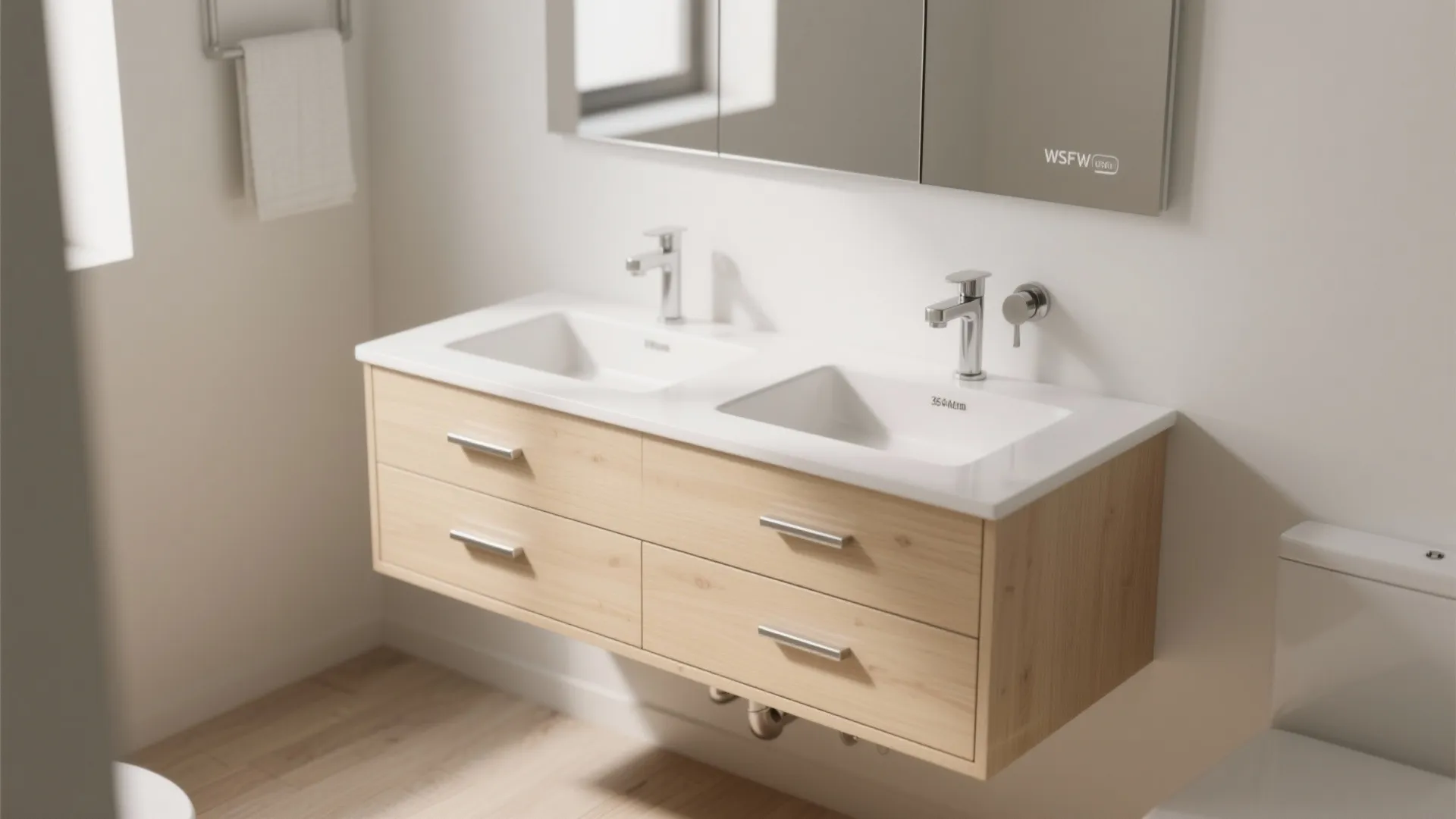 Wall-Hung Vanity with Integrated Storage