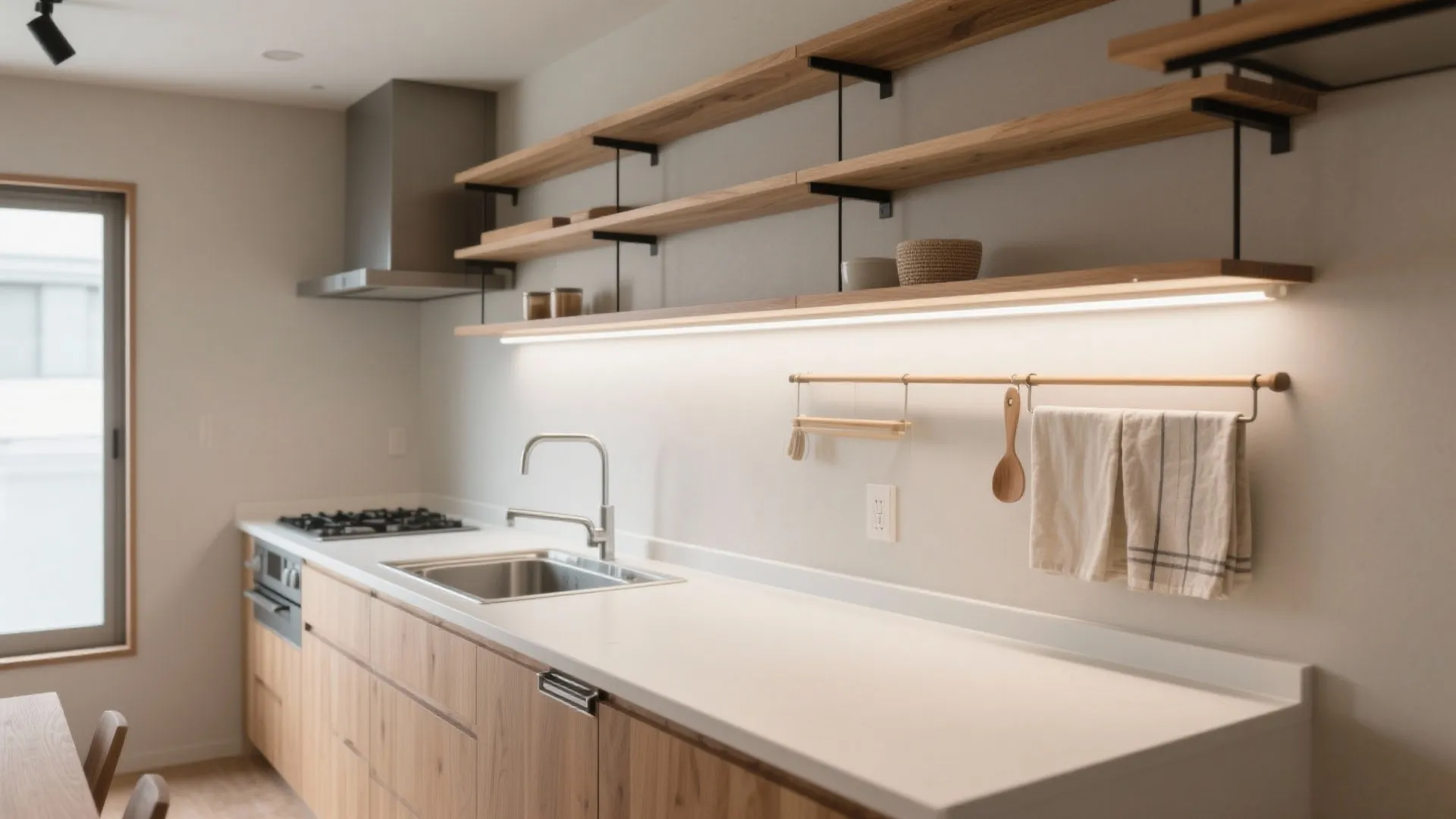 Tips 4: キッチンは“浅い収納＋深い作業”で、大阪の小戸型効率を借りる