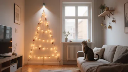 5 Small-Space Ideas for a Wall Light Christmas Tree