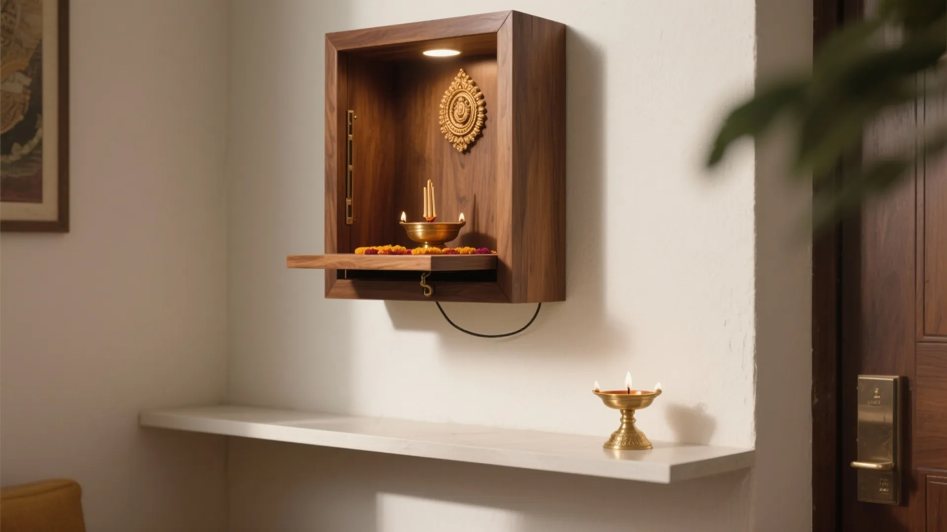 Wall-Mounted Mandir for Micro Apartments