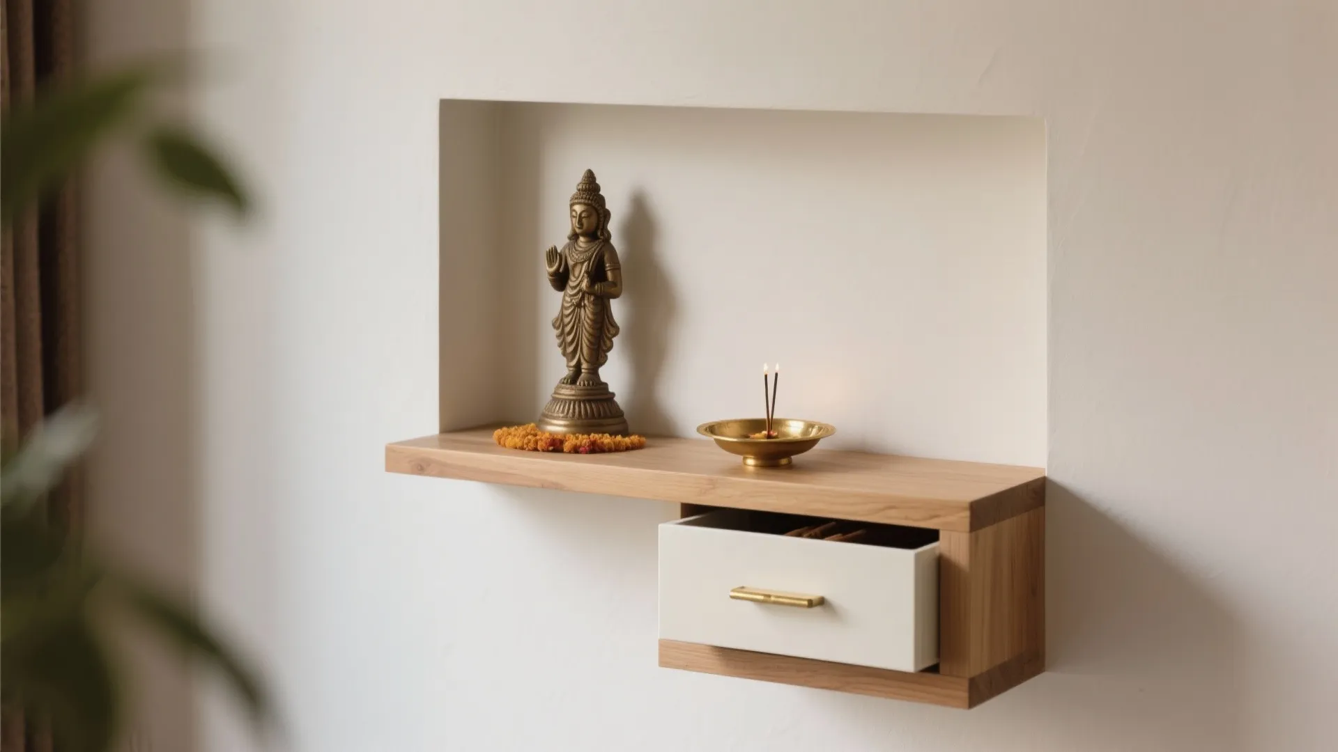 Minimalist Wall-Mounted Mandir