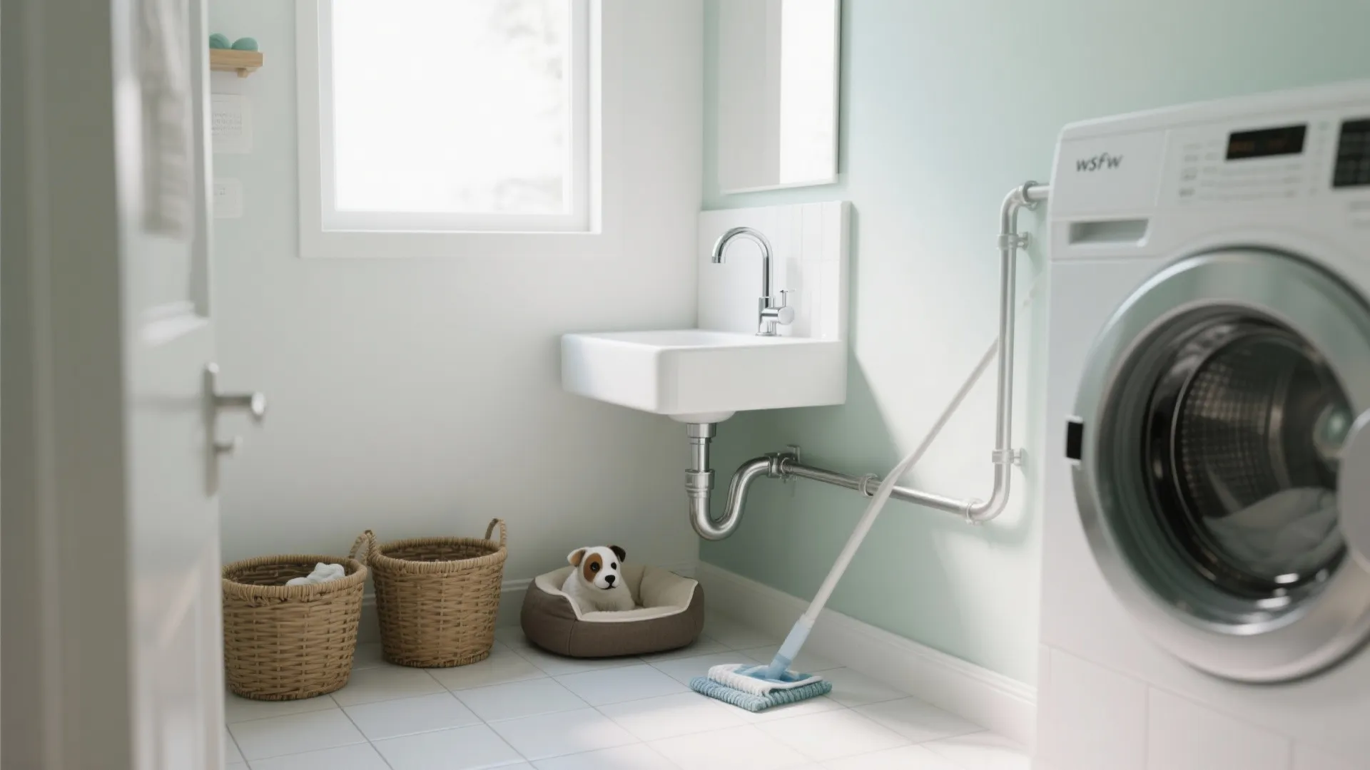 Idea 2: Wall-mount or corner sinks to free floor space