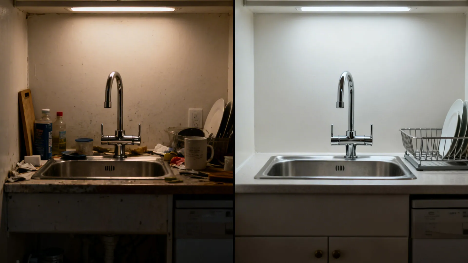 Wall-mounted taps to free the deck