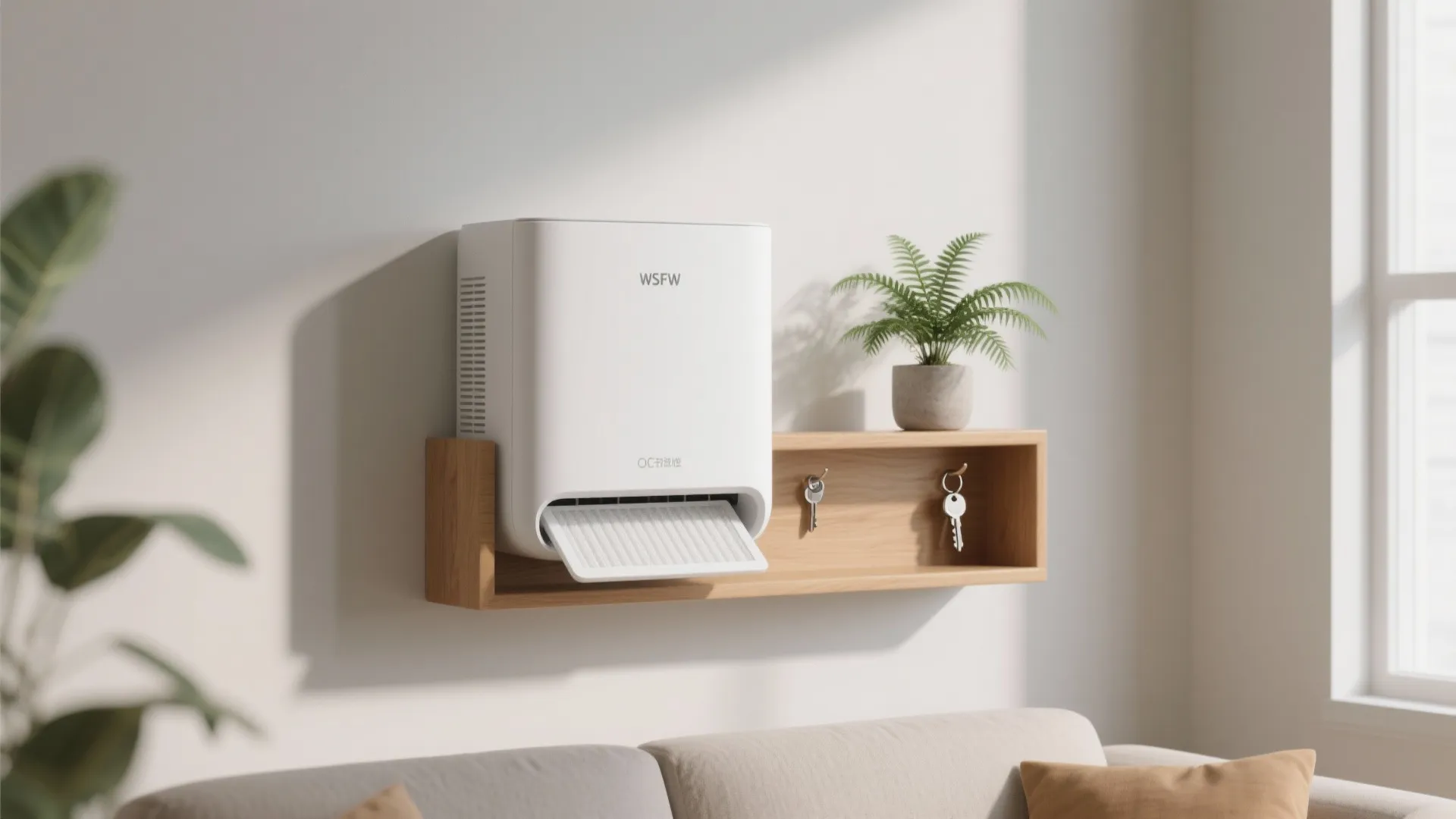 1. Mount it on the wall with integrated shelving