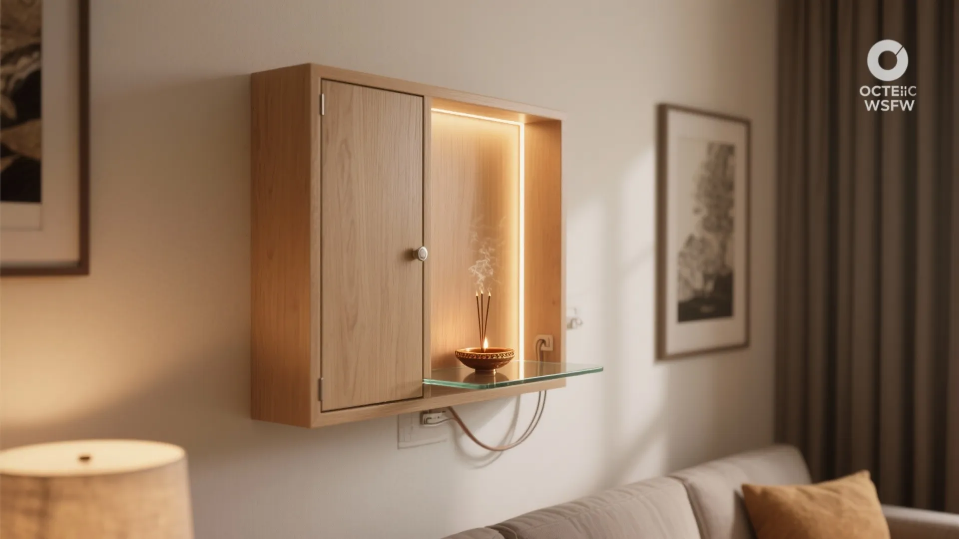 1. Wall-mounted mini mandir