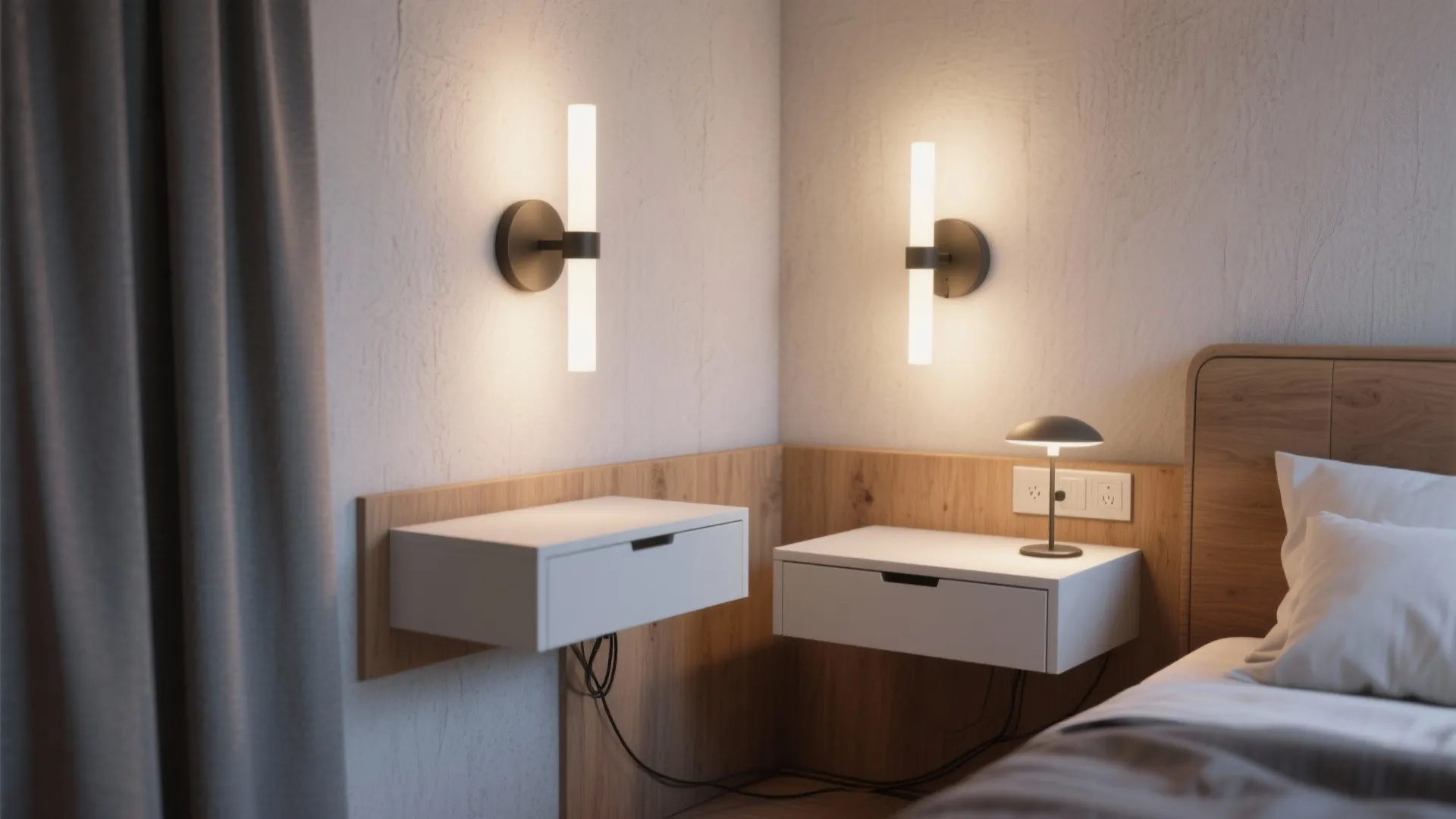5. Wall-Mounted Lighting and Floating Furniture for Airiness