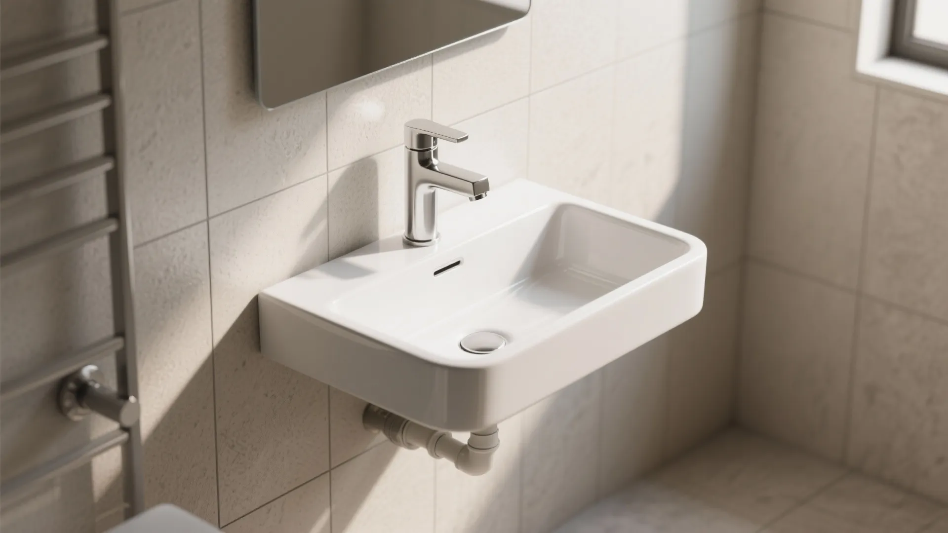 1. Wall-mounted rectangular basin