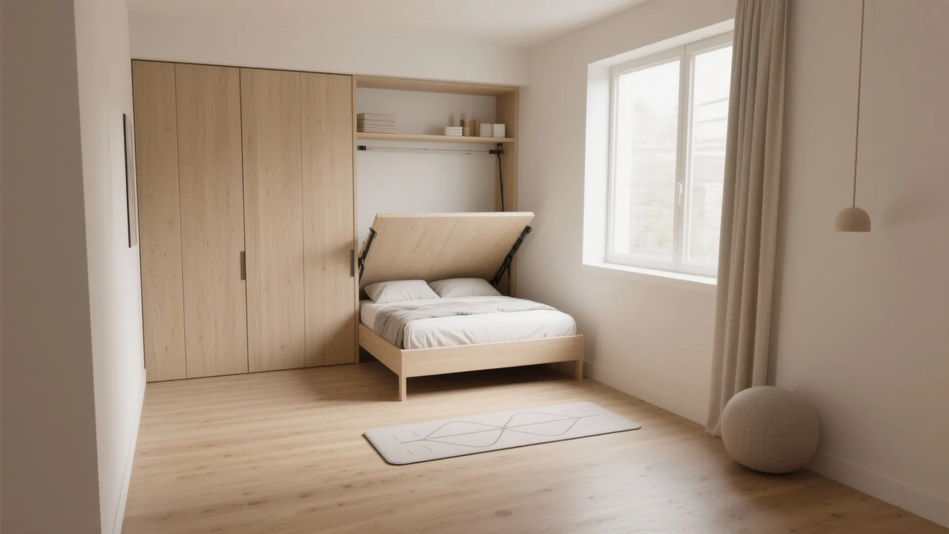 1. Wall-Mounted Folding Bed