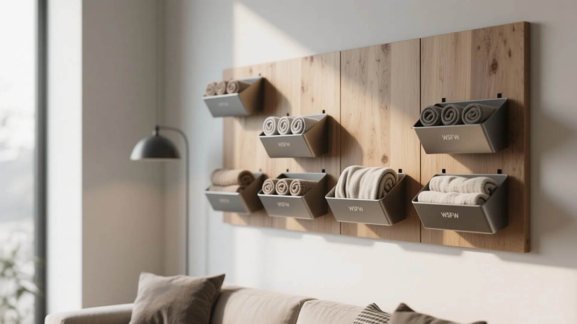 6. Wall-Mounted Storage Bins