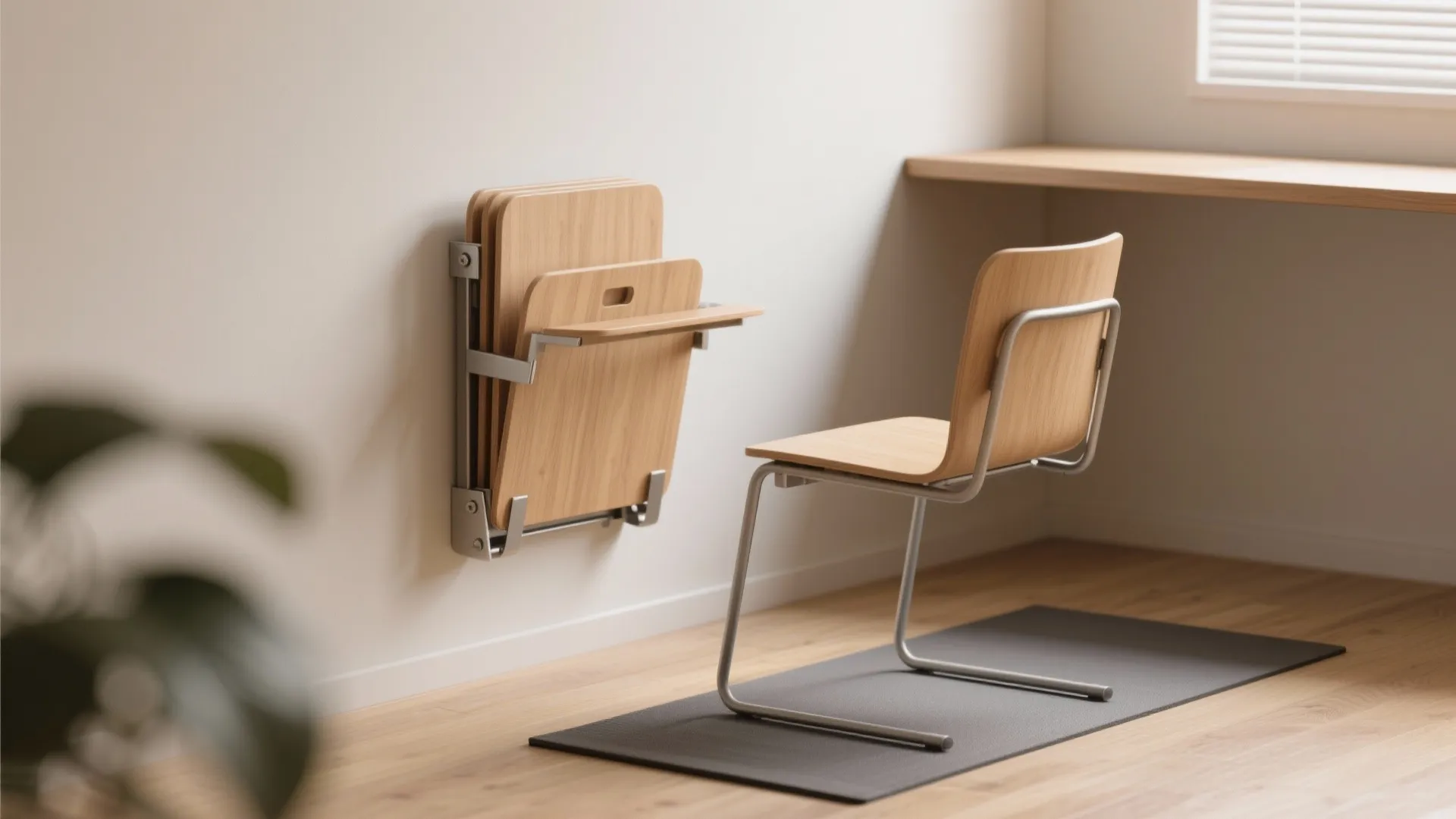 1. Wall-mounted folding chair