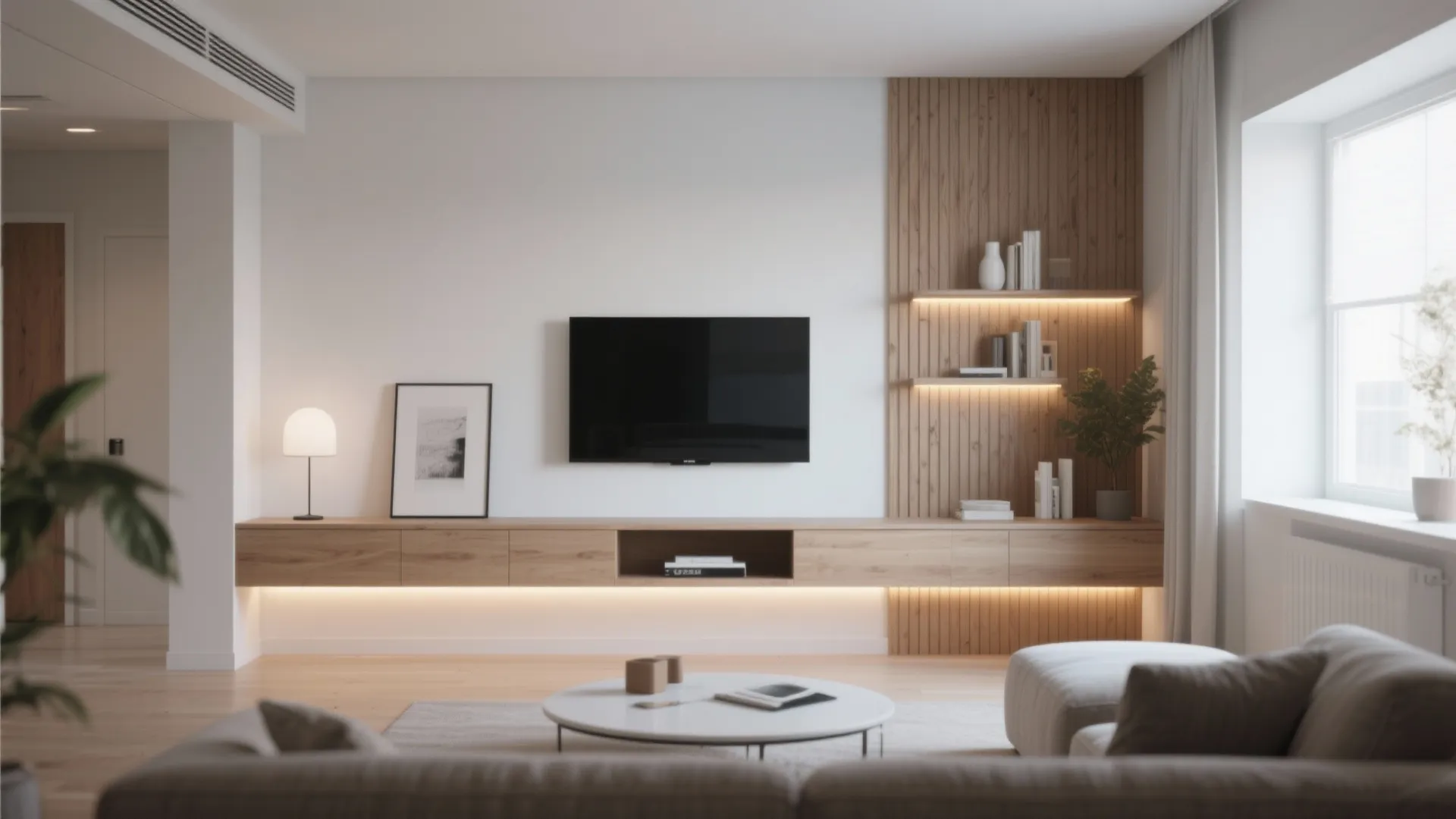 9. Wall-Mounted Media Console