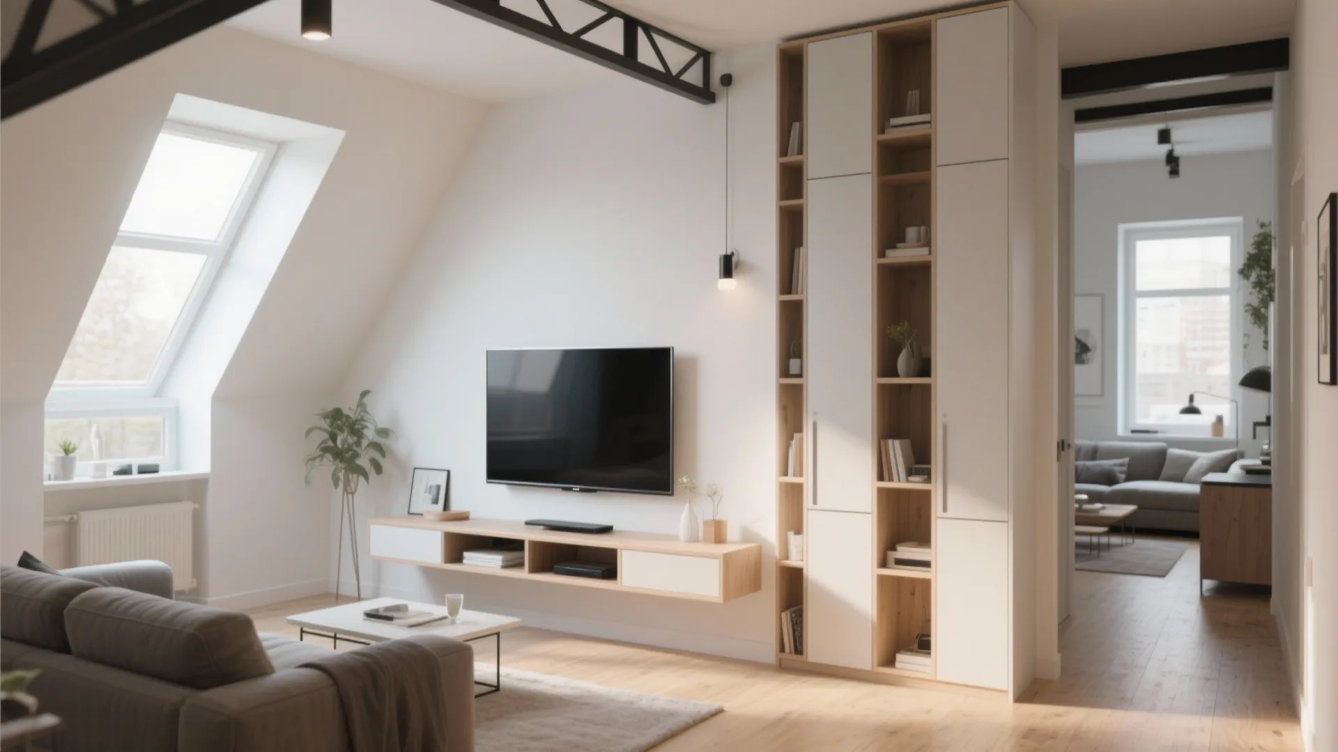 Wall-Mounted Console with Vertical Storage