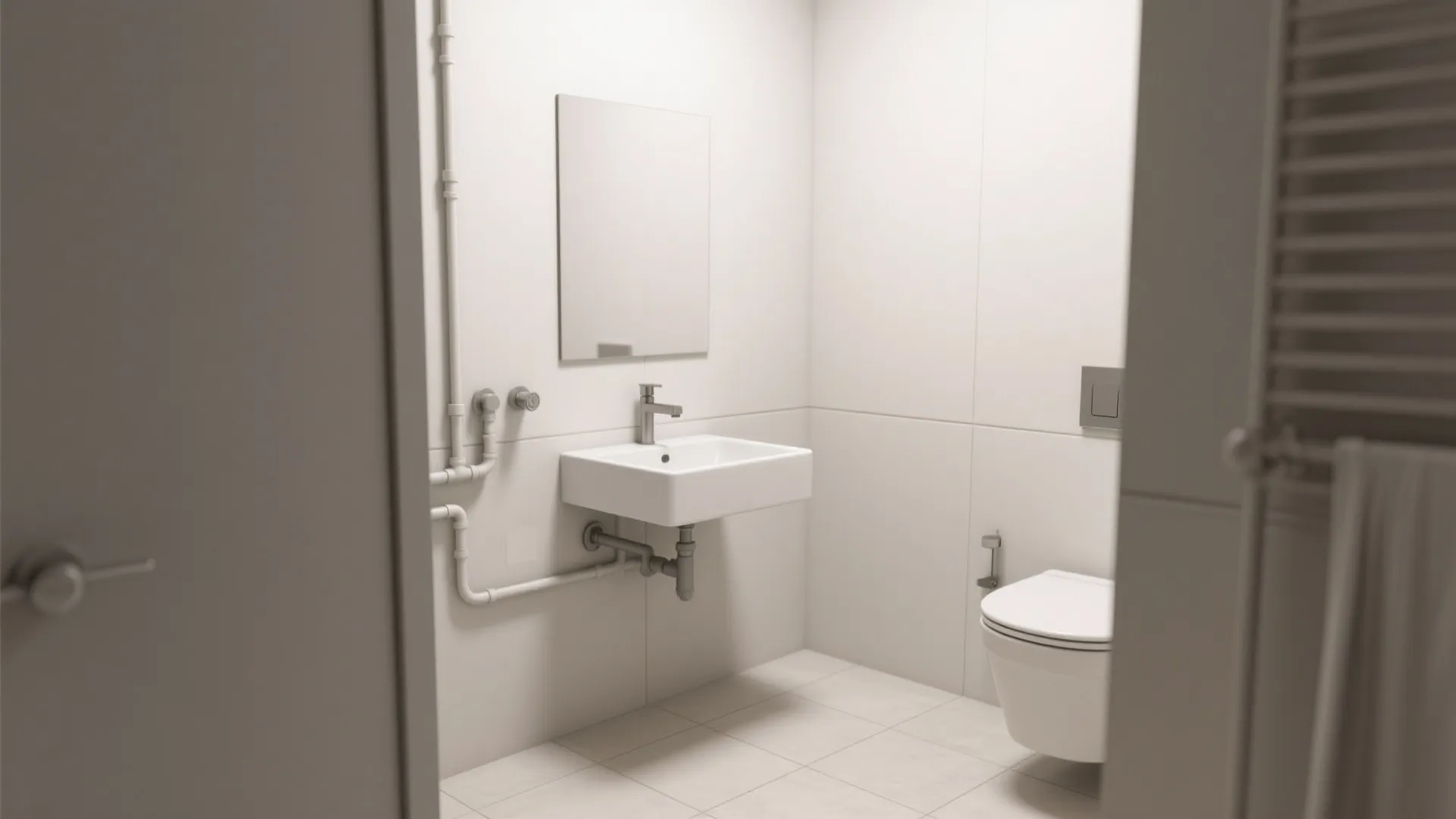 1. Wall-Mounted Corner Sink