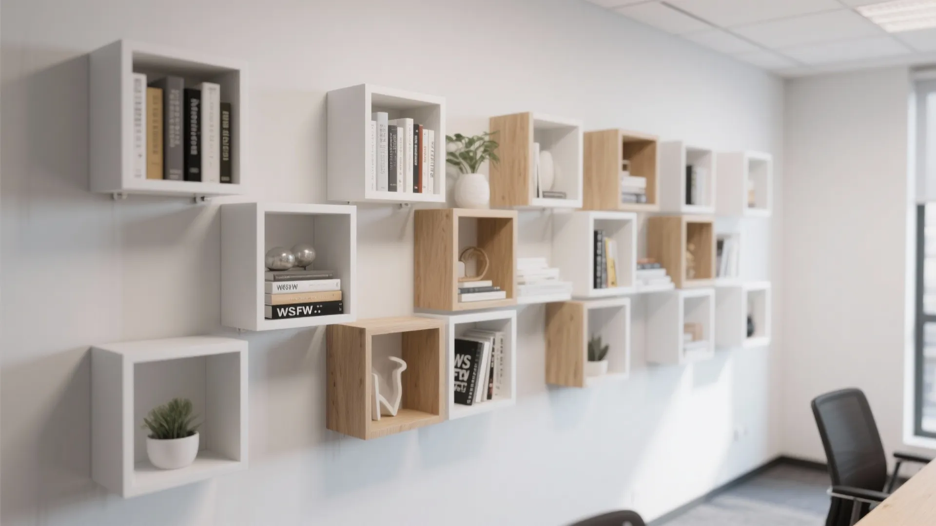 6. Wall-Mounted Storage Cubes