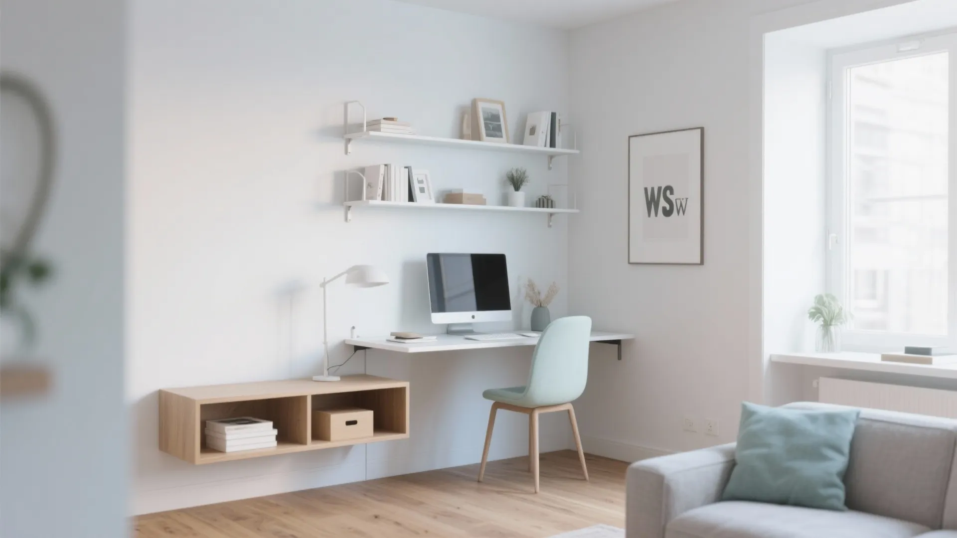 2. Wall-Mounted Desk for Multi-Use