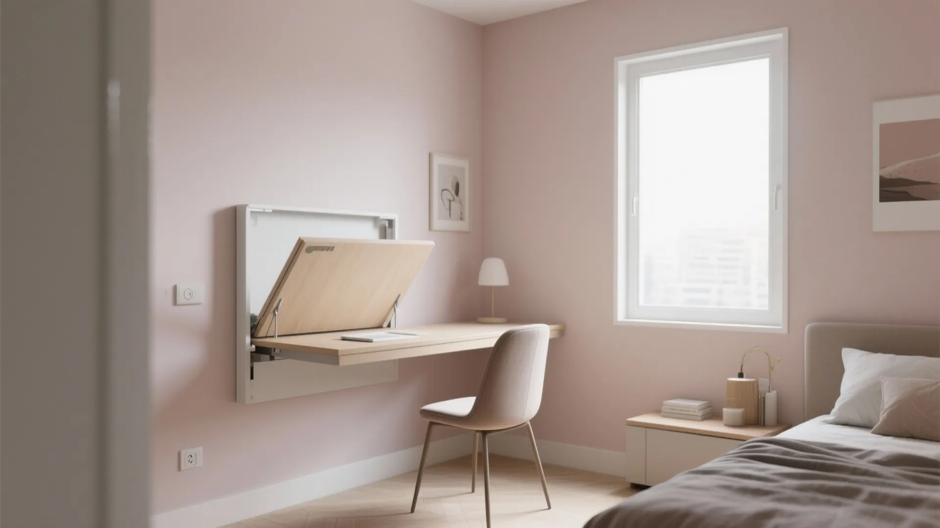 2. Wall-Mounted Desks