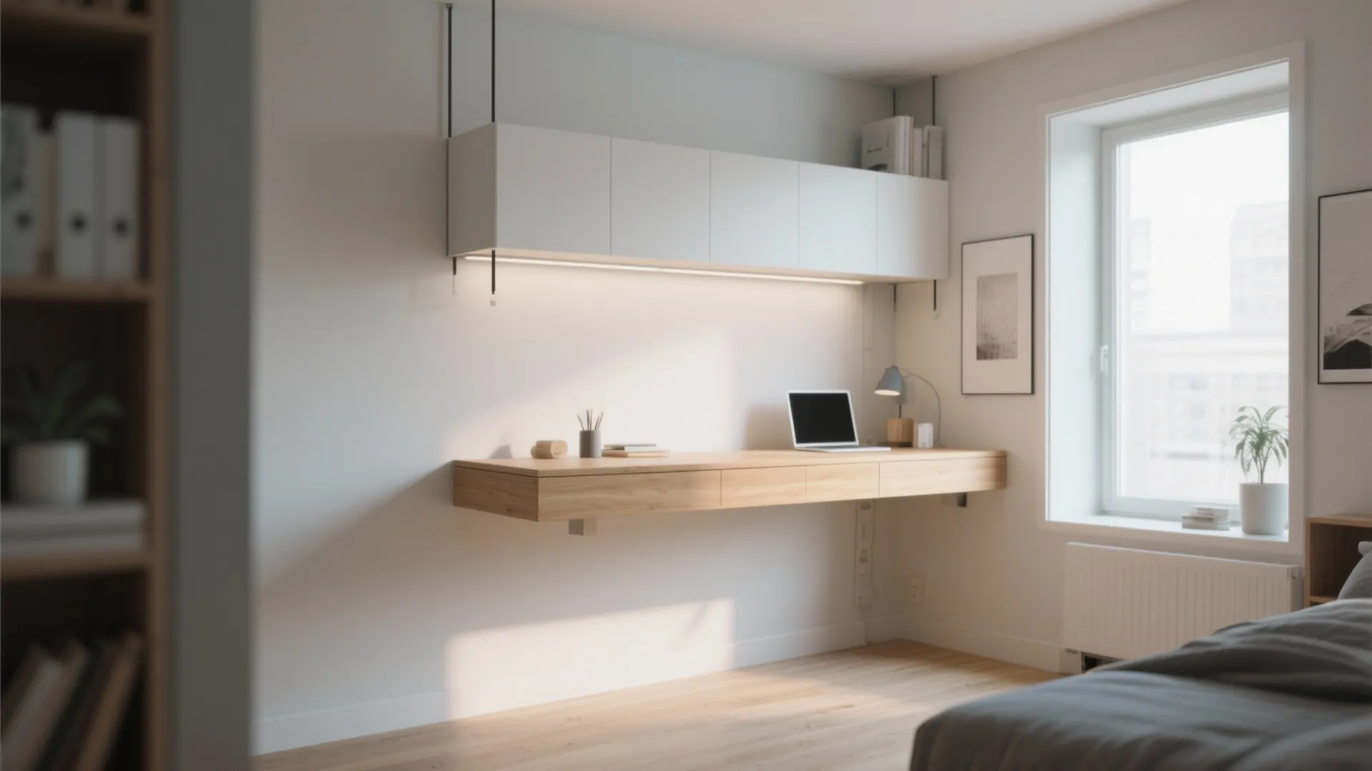 1. Wall-Mounted Desks