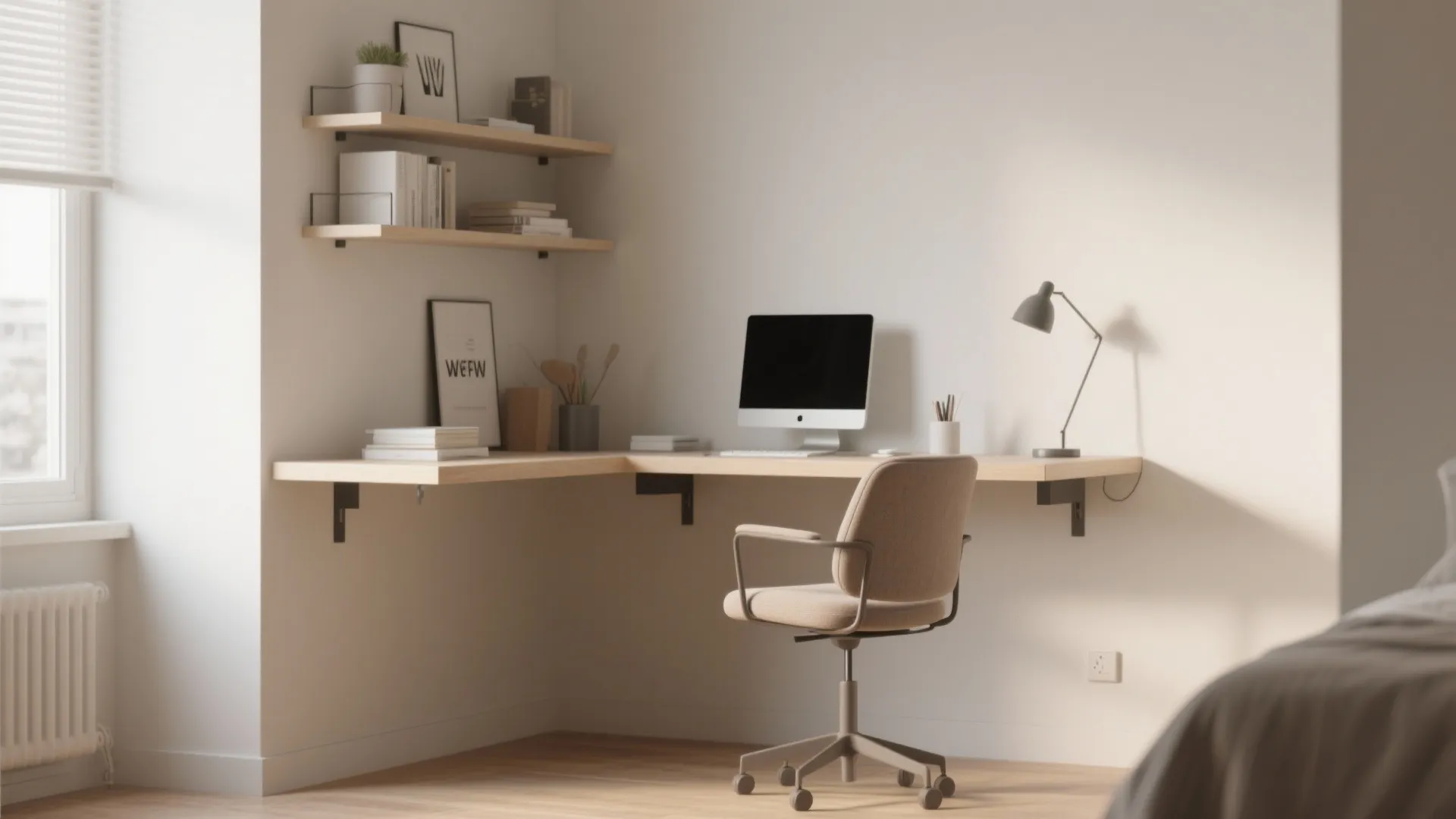 1. Wall-Mounted Desks