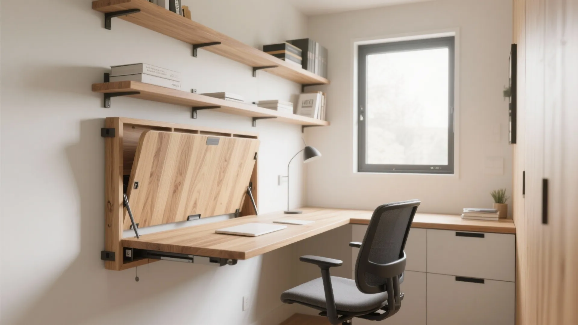 1. Wall-Mounted Desks