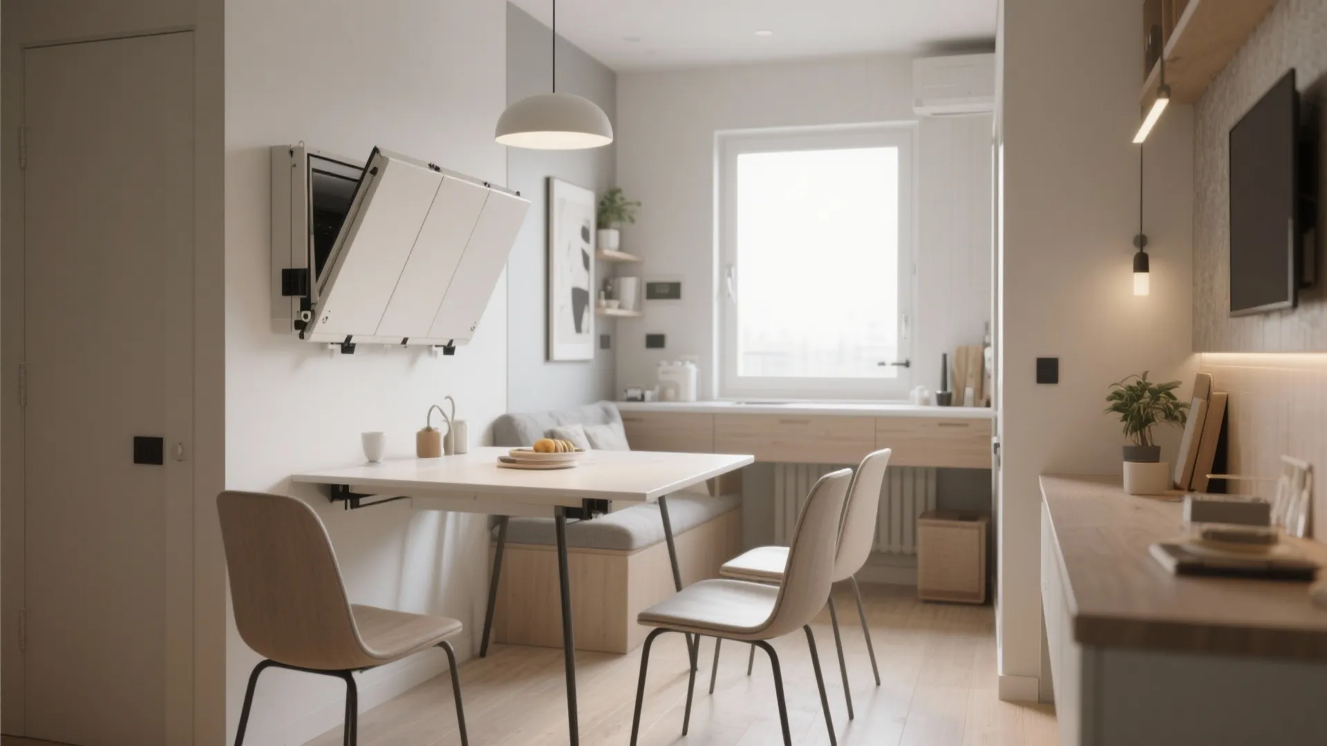 7. Wall-Mounted Dining Table