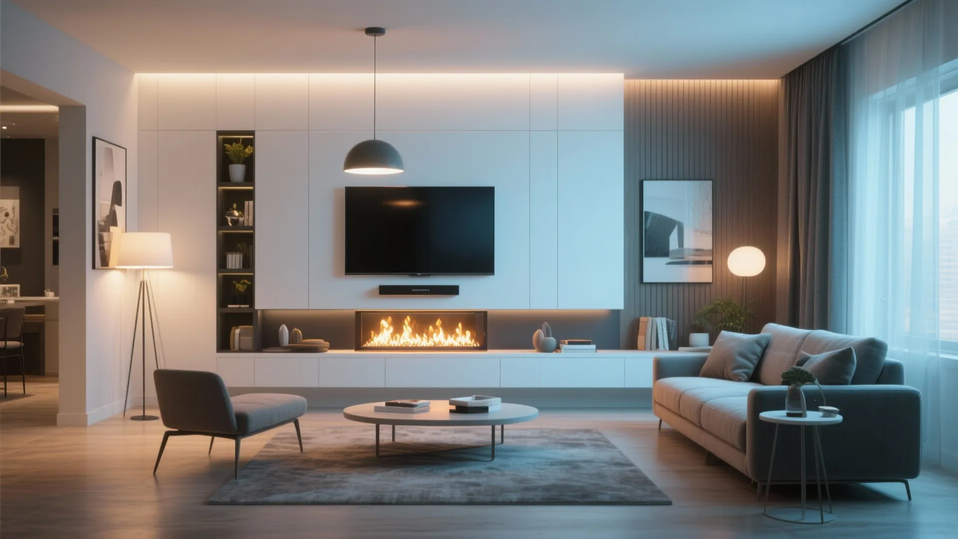 7. Wall-Mounted Electric Fireplace