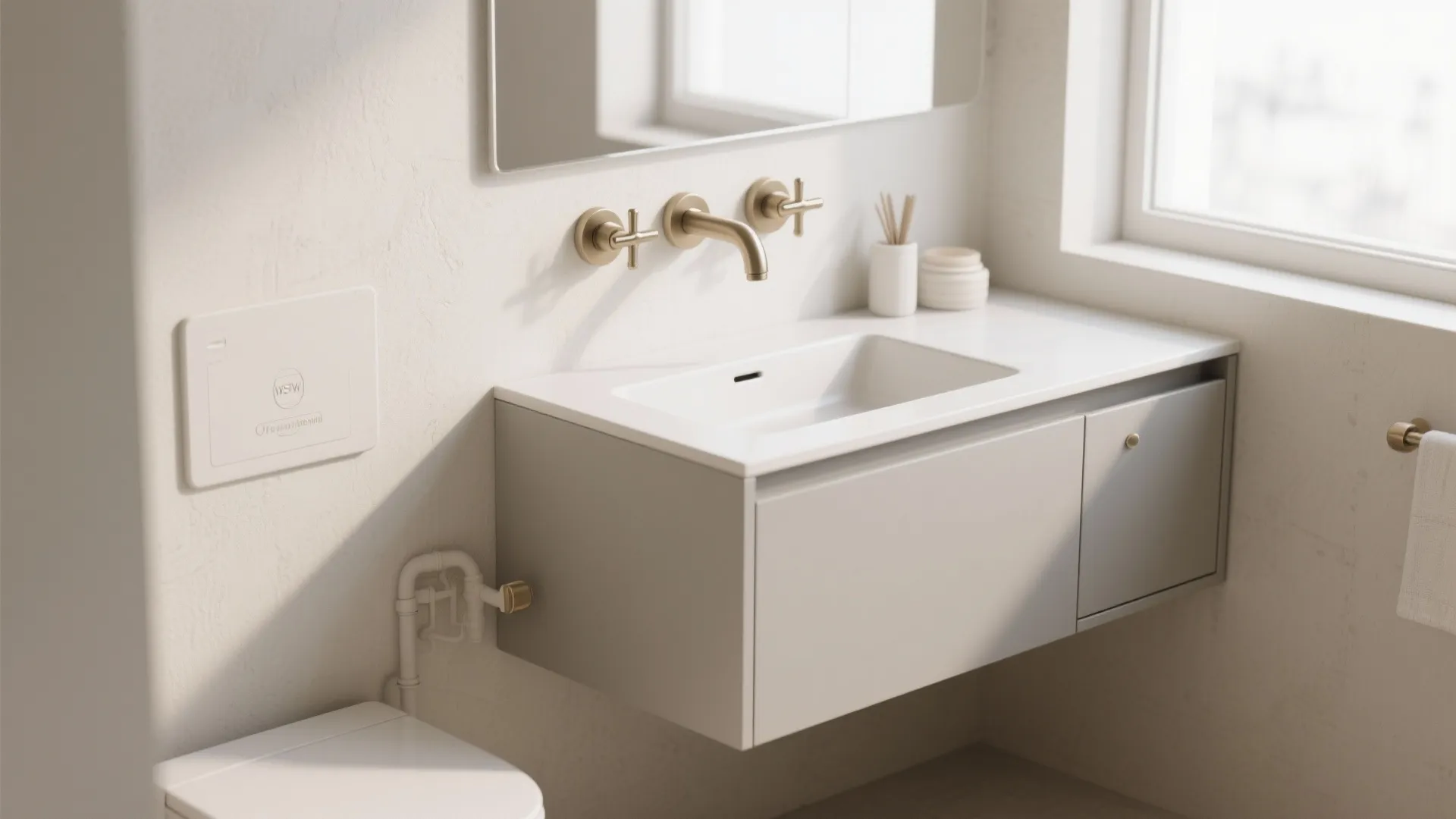 3. Use a wall-mounted three hole arrangement