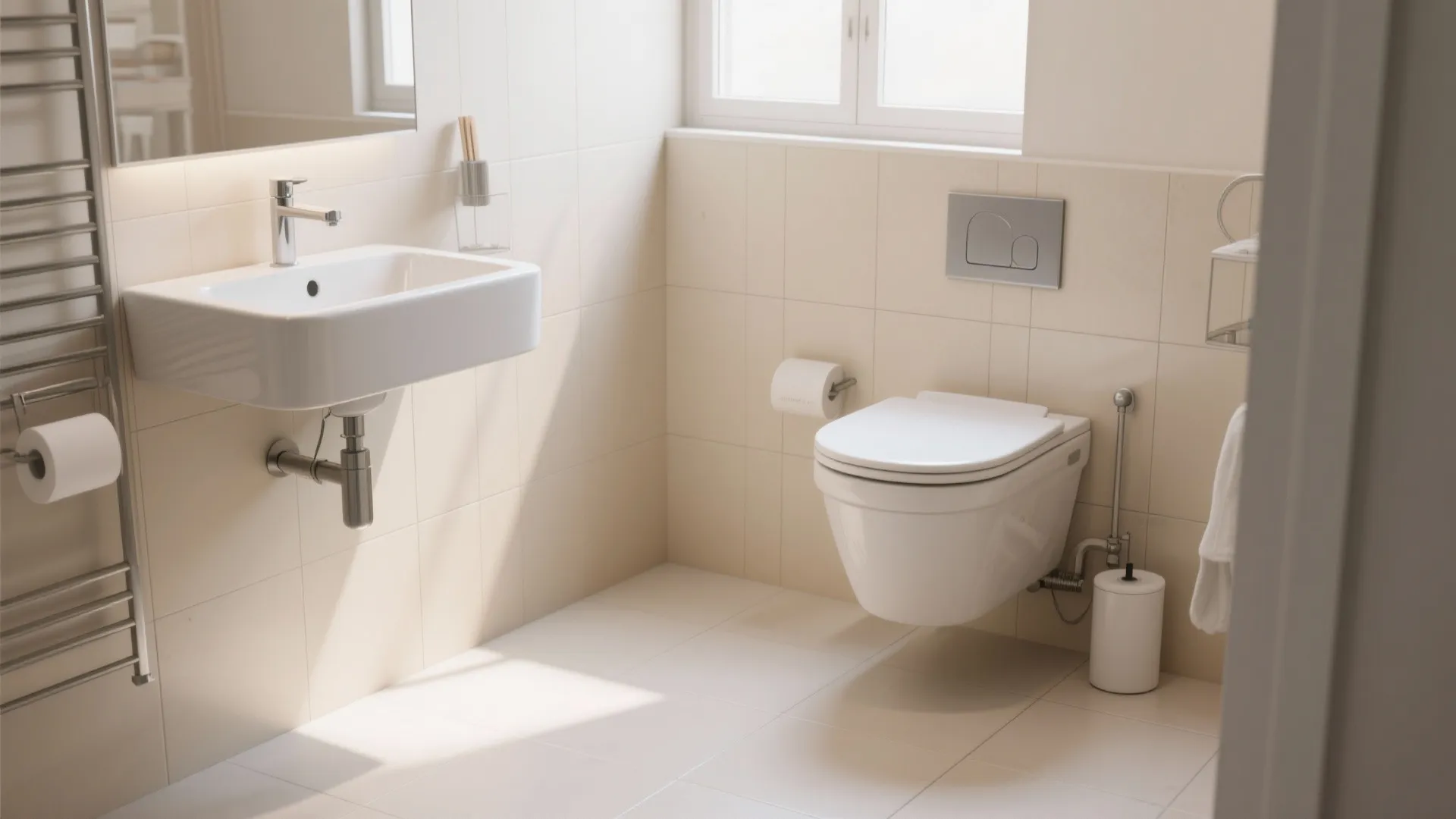 Wall-mounted fixtures to free up floor space