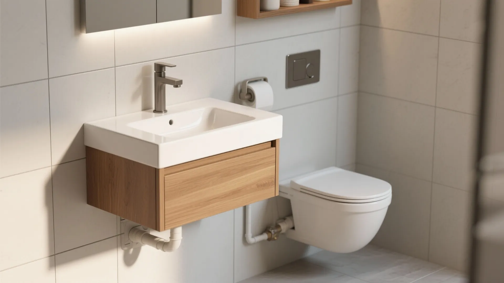 1. Wall-mounted fixtures for instant floor space