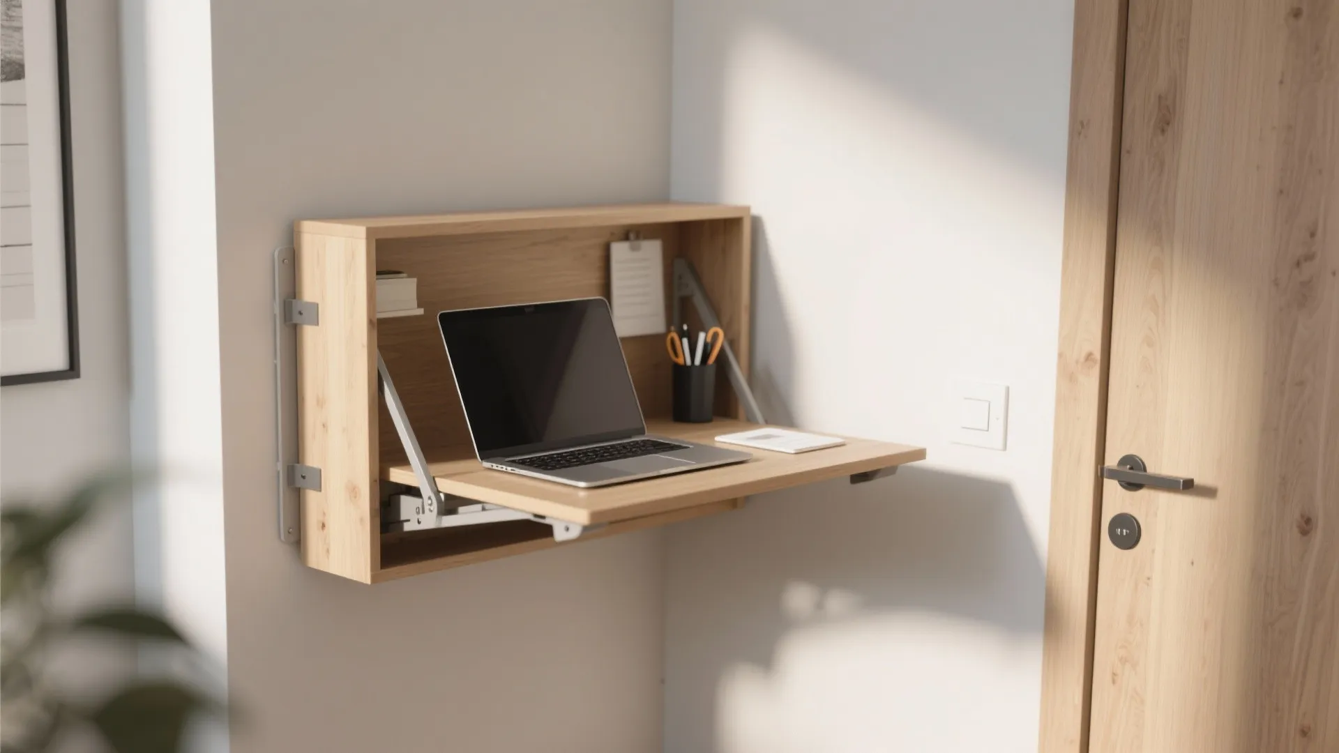 1. Wall-Mounted Folding Desk