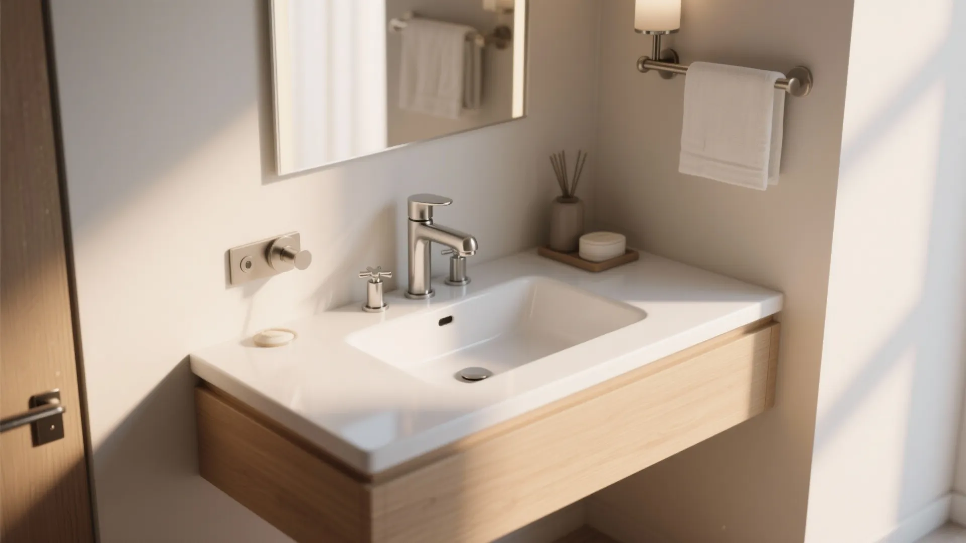 5. Wall-mounted look with a 4-inch footprint