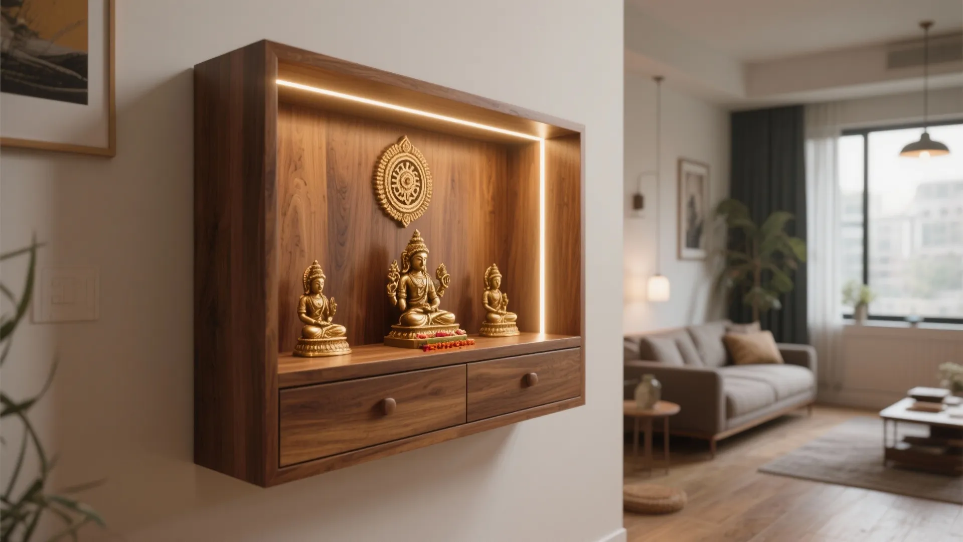 Wall-Mounted Compact Mandir