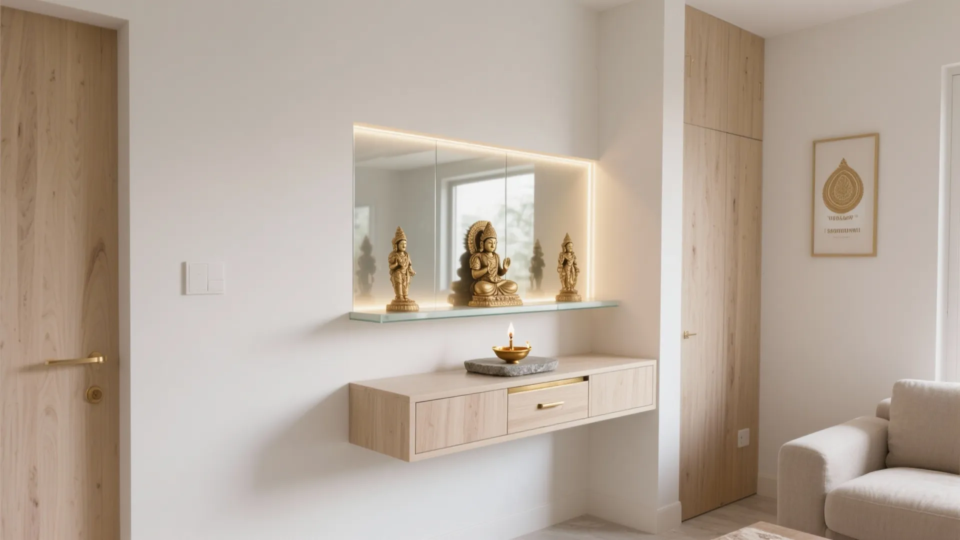 Minimalist Wall-Mounted Mandir