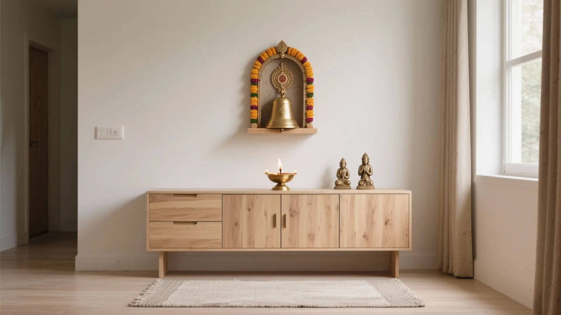 Minimal Wall-Mounted Mandir