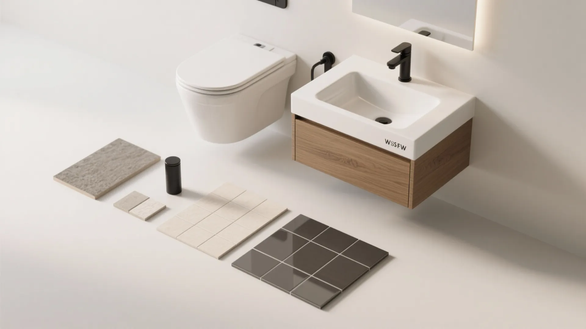 4. Go for wall-mounted fixtures and slim vanities