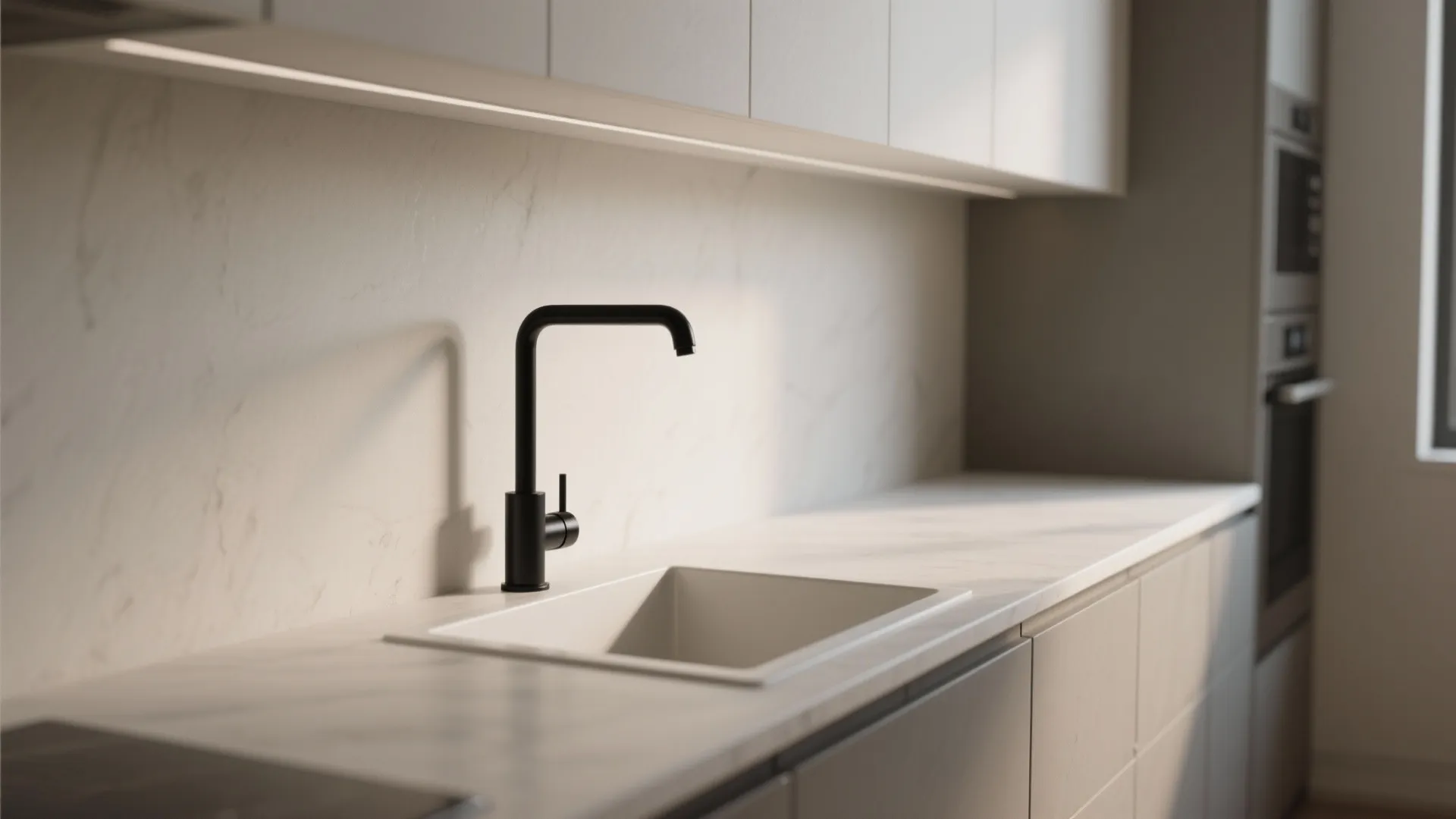 5. Go minimal: wall-mounted black matte faucet for a clean look