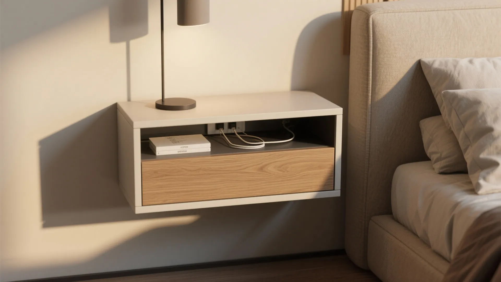 2. Wall-mounted Nightstands